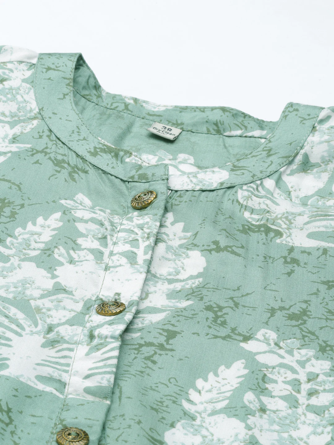 Neerus Pista Color Santoon Fabric Kurta - Image 6