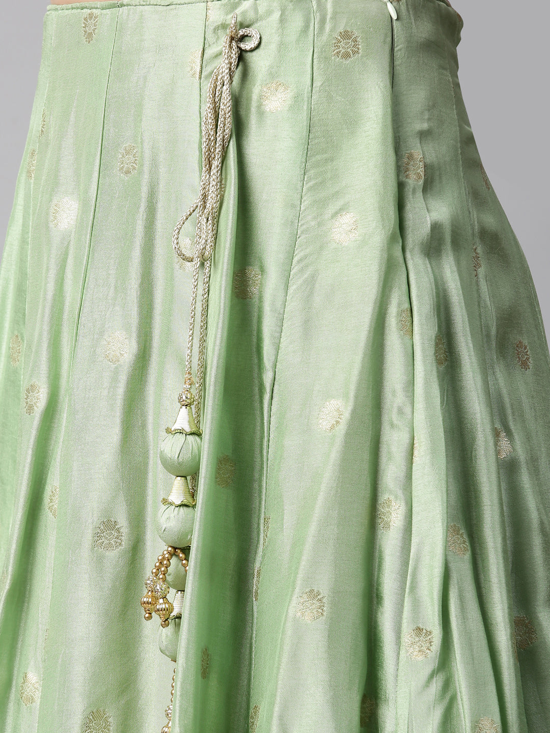Neerus Pista Green Color Banaras Fabric Lehenga Choli - Image 17