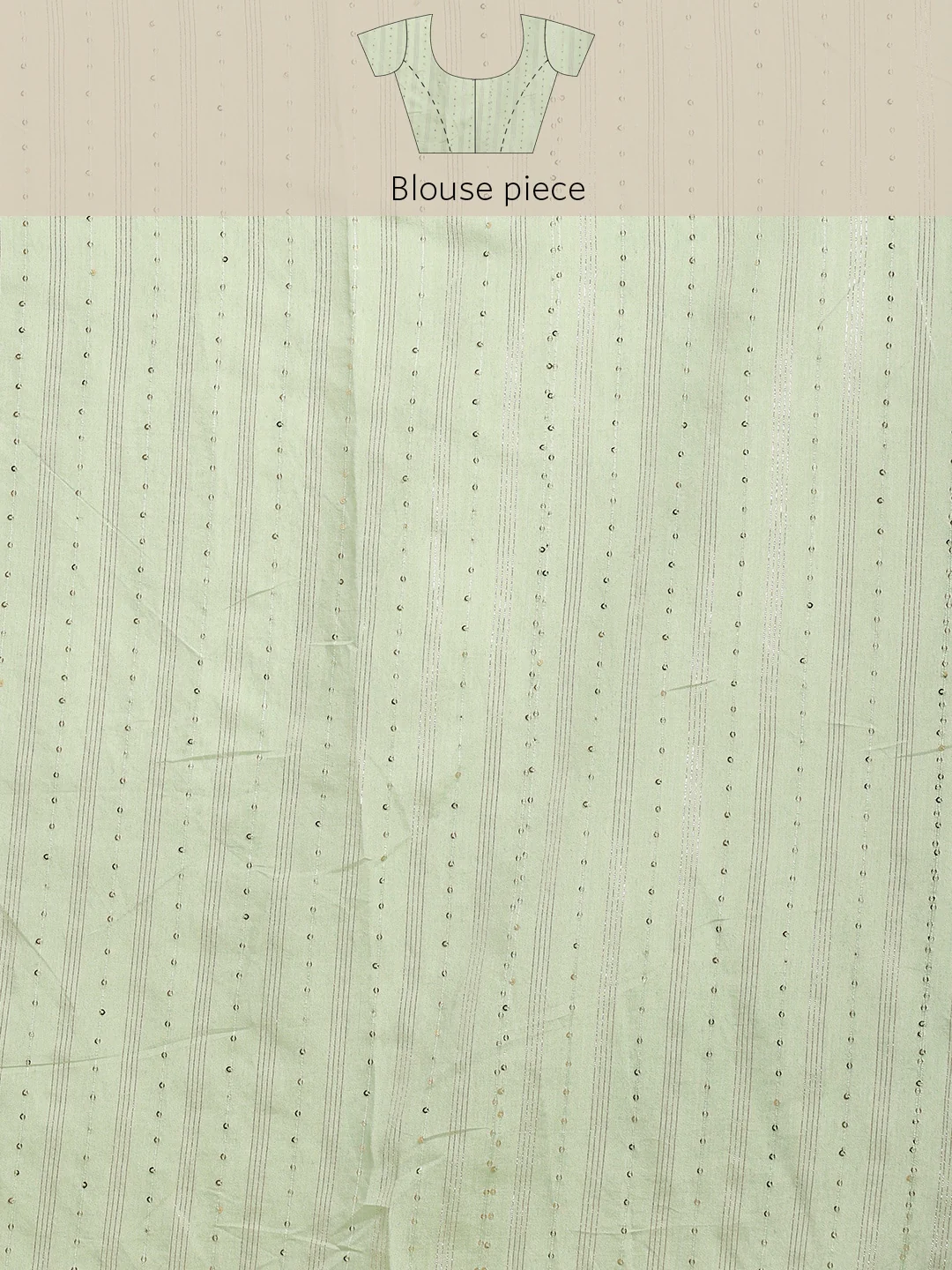 Neerus Pista Green Color Organza Fabric Saree - Image 6