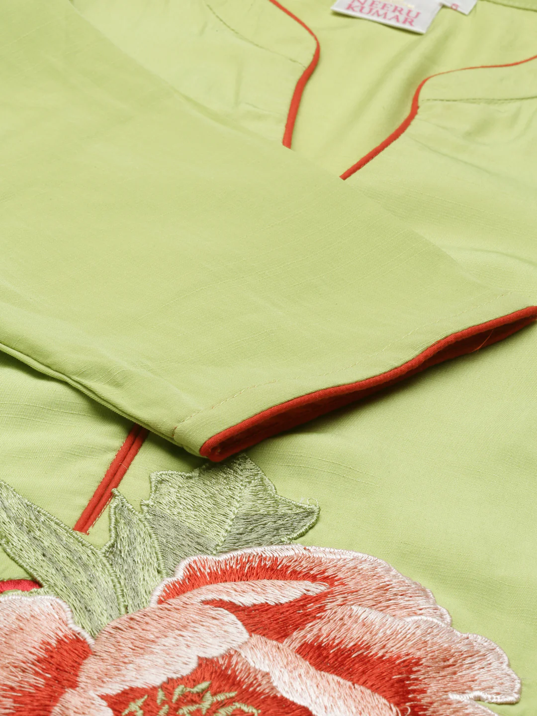 Neerus Pista Green Color Rayon Fabric Kurta - Image 7