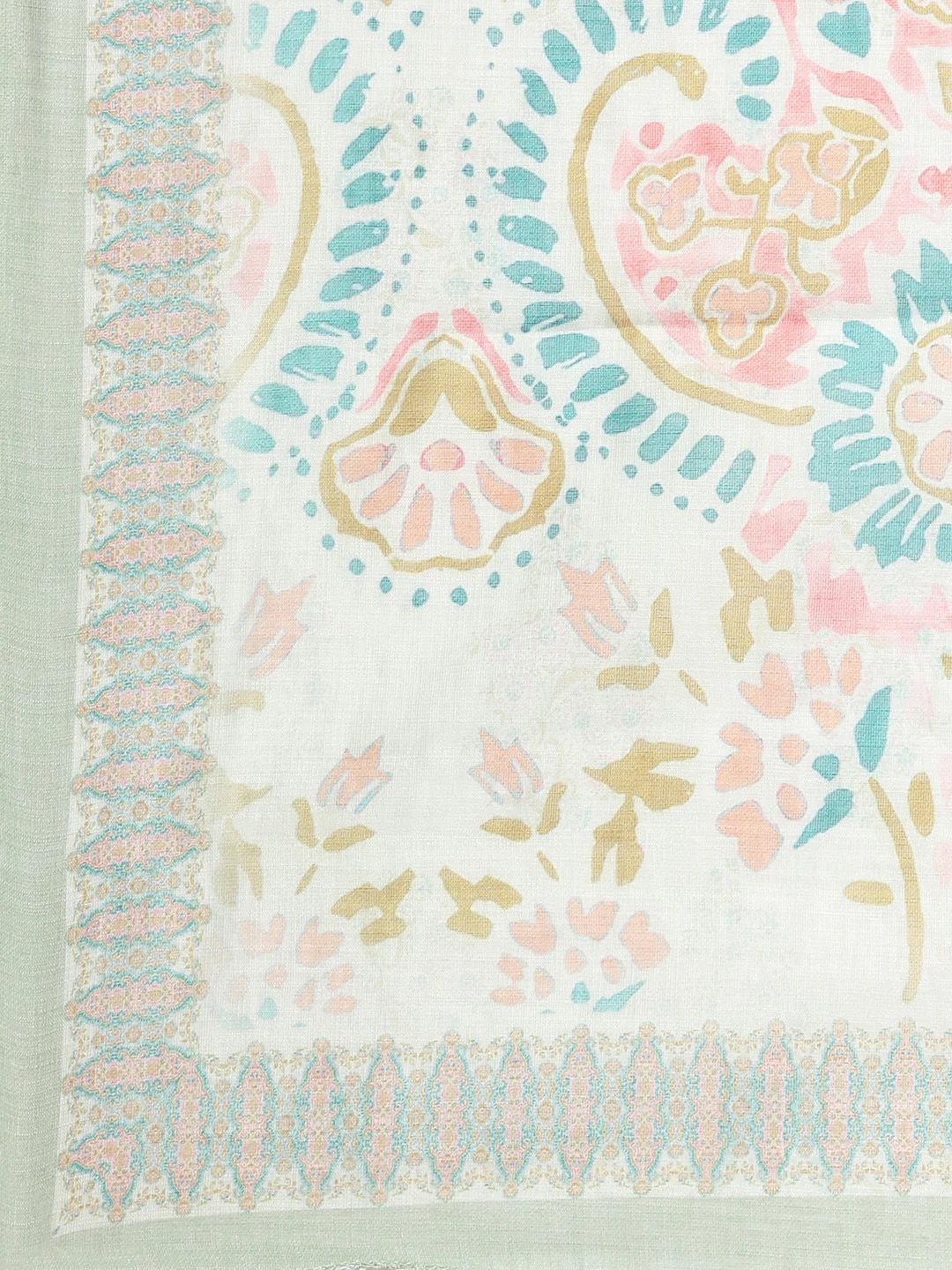 Neerus Pista Printed Straight Kurta and Trousers With Dupatta - Image 6