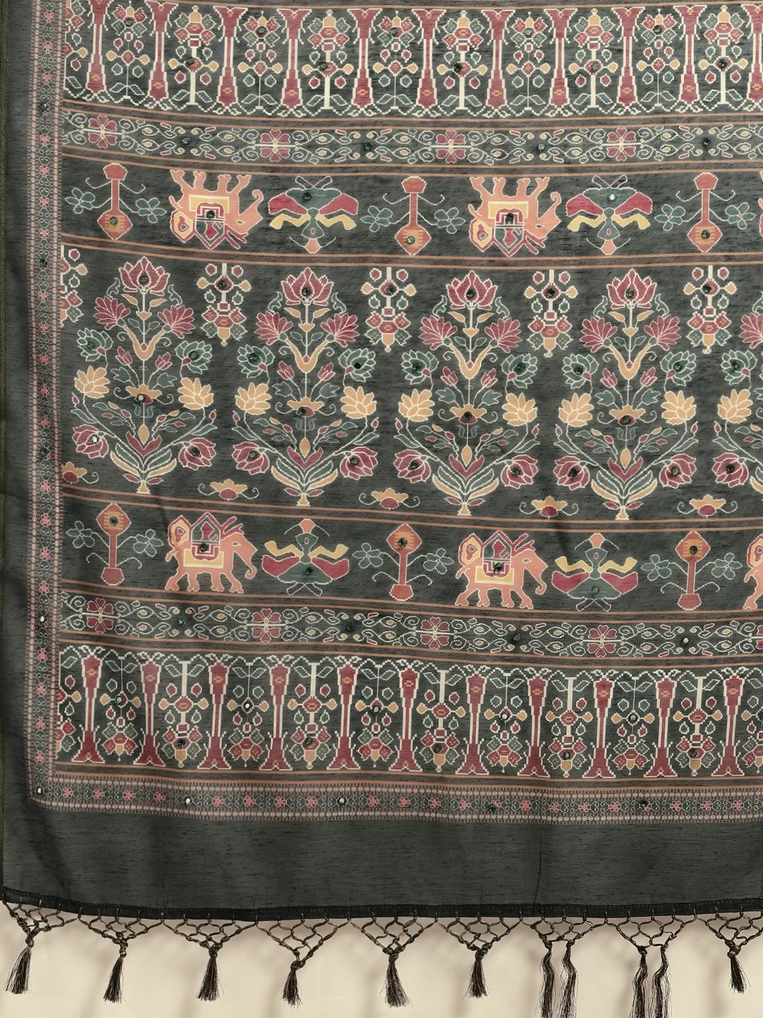 Neerus Printed Color Dupion Fabric Saree - Image 4