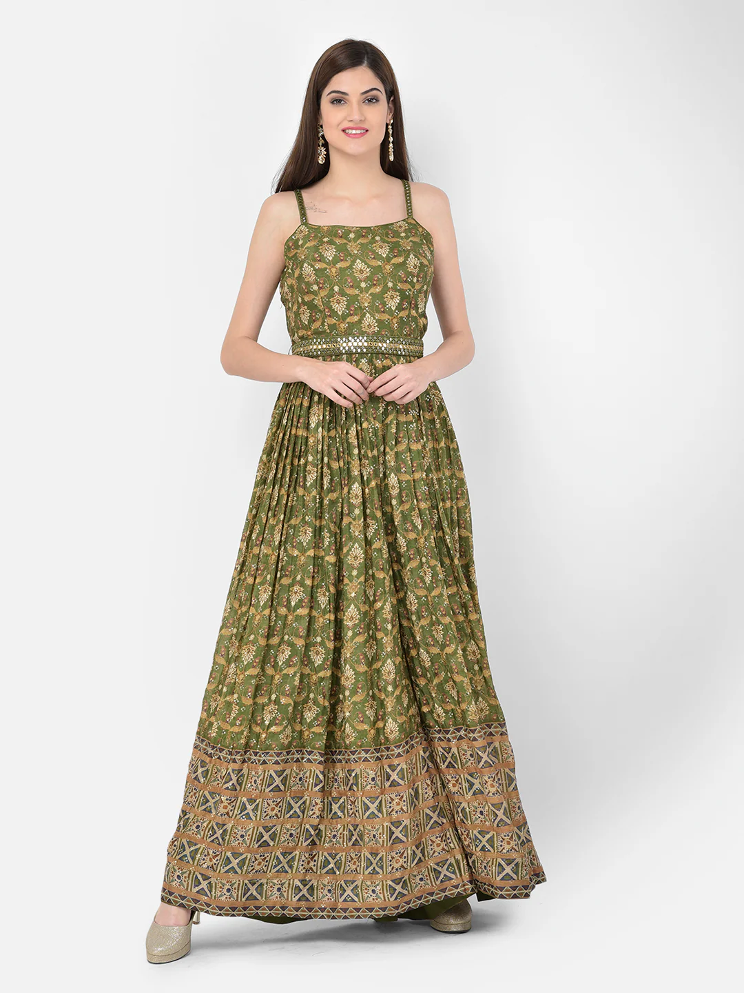Neerus Printed Color Georgette Fabric Gown - Image 13