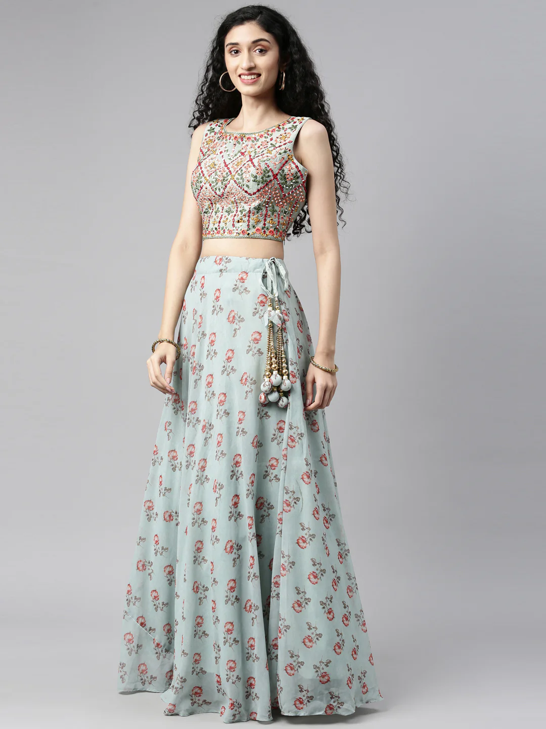 Neerus Printed Color Georgette Fabric Lehenga Choli - Image 7