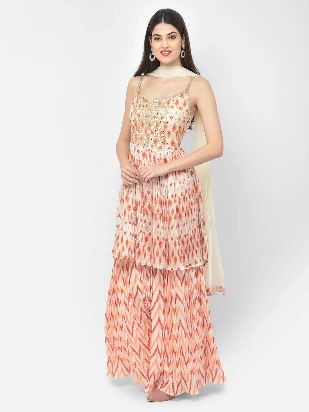 Neerus Printed Color Jute Silk Fabric Kurta Sets With Dupatta - Image 2