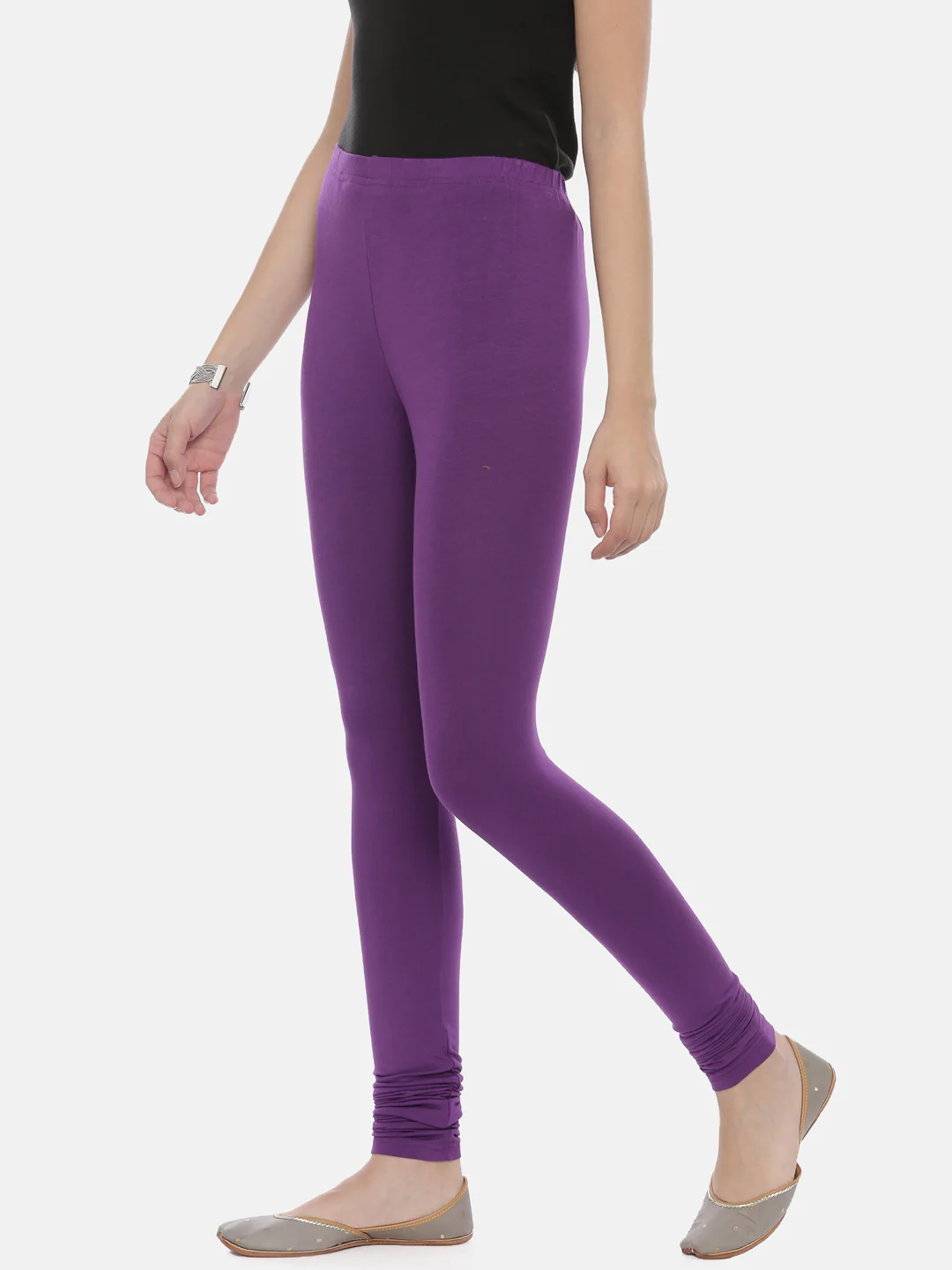 Neerus Purple Color Lycra Fabric Leggings - Image 7