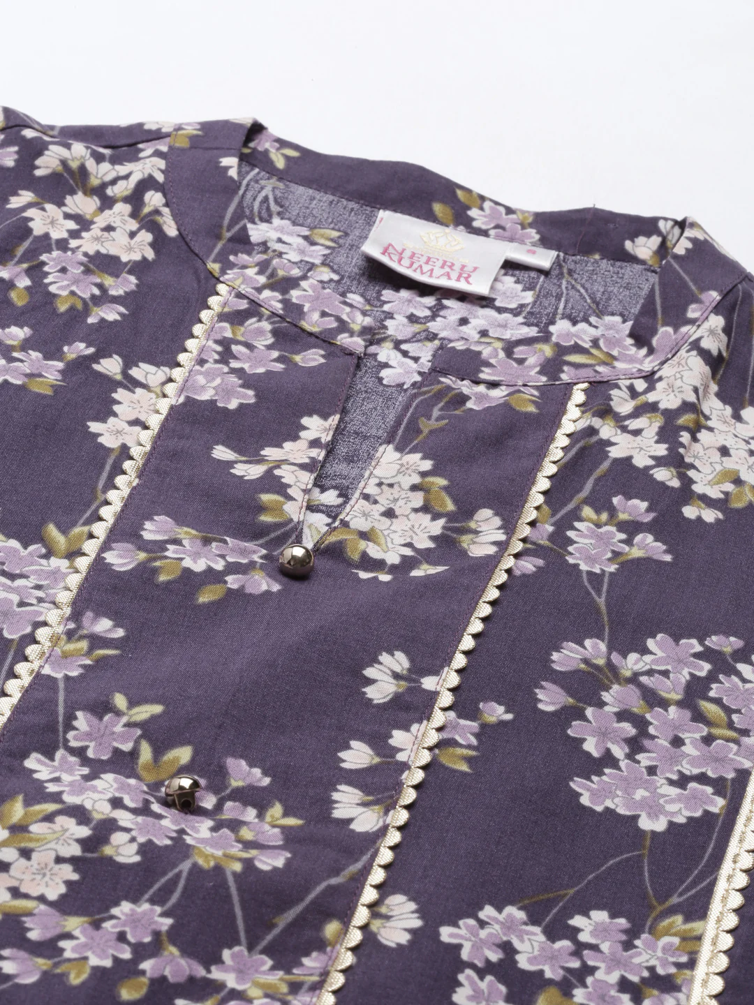 Neerus Purple Color Rayon Fabric Kurta - Image 2
