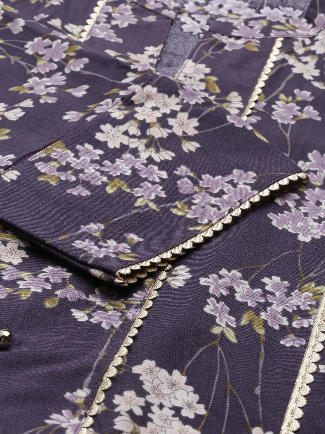 Neerus Purple Color Rayon Fabric Kurta - Image 7