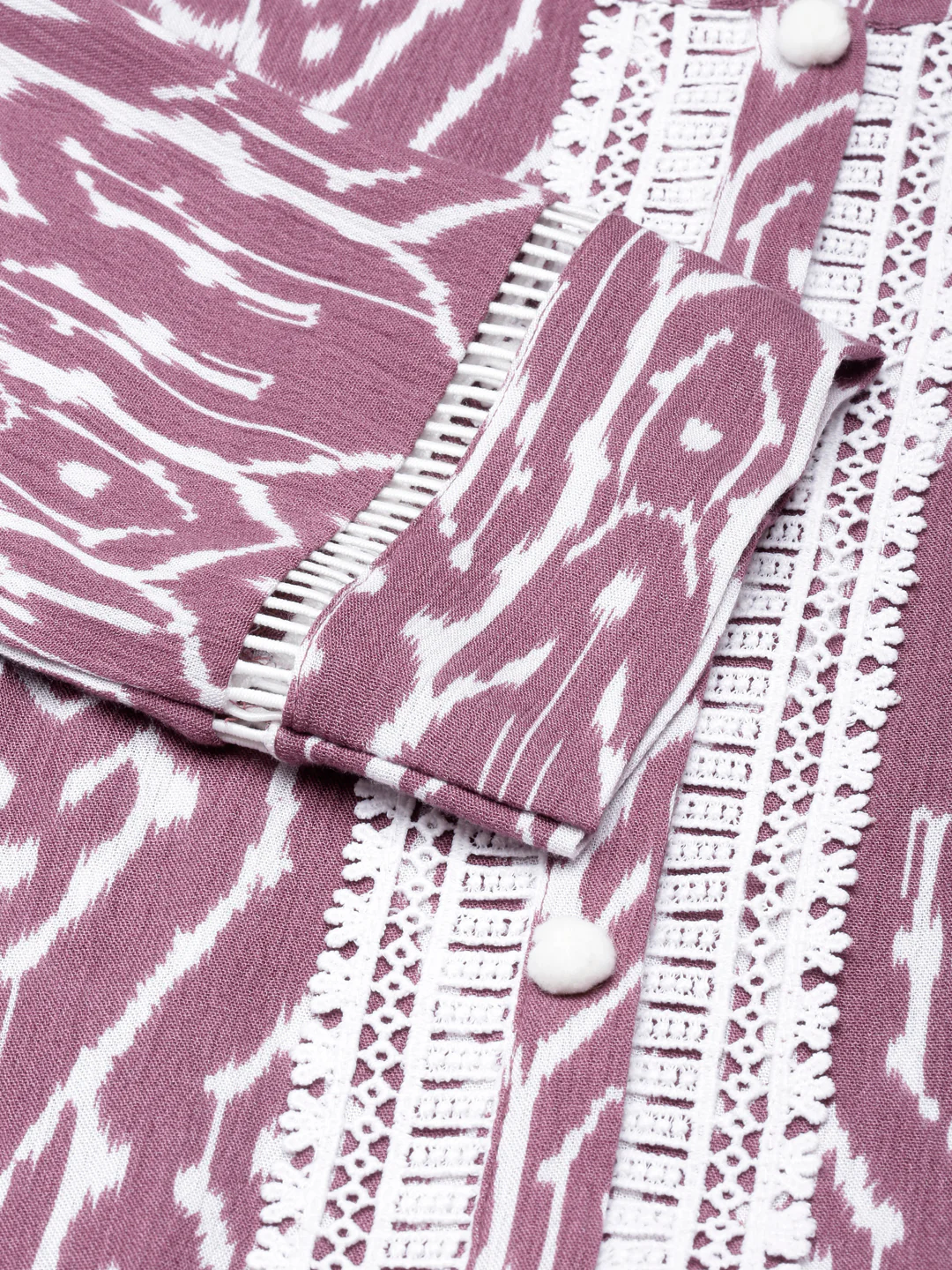Neerus Purple Flared Casual Ethnic Motifs Maxi Dresses - Image 4