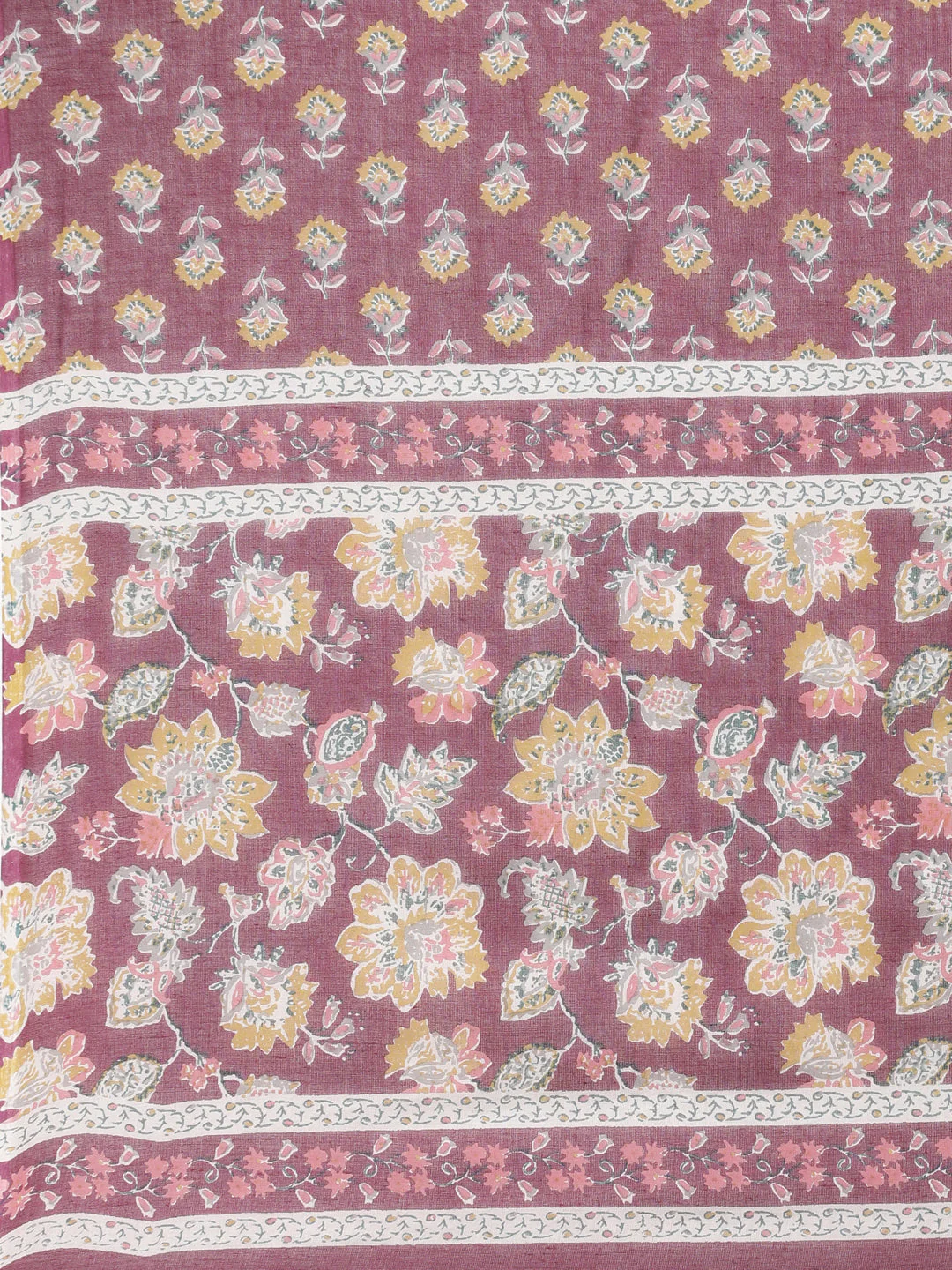Neerus Purple Panelled Straight Printed Kurta And Trousers With Dupatta - Image 8