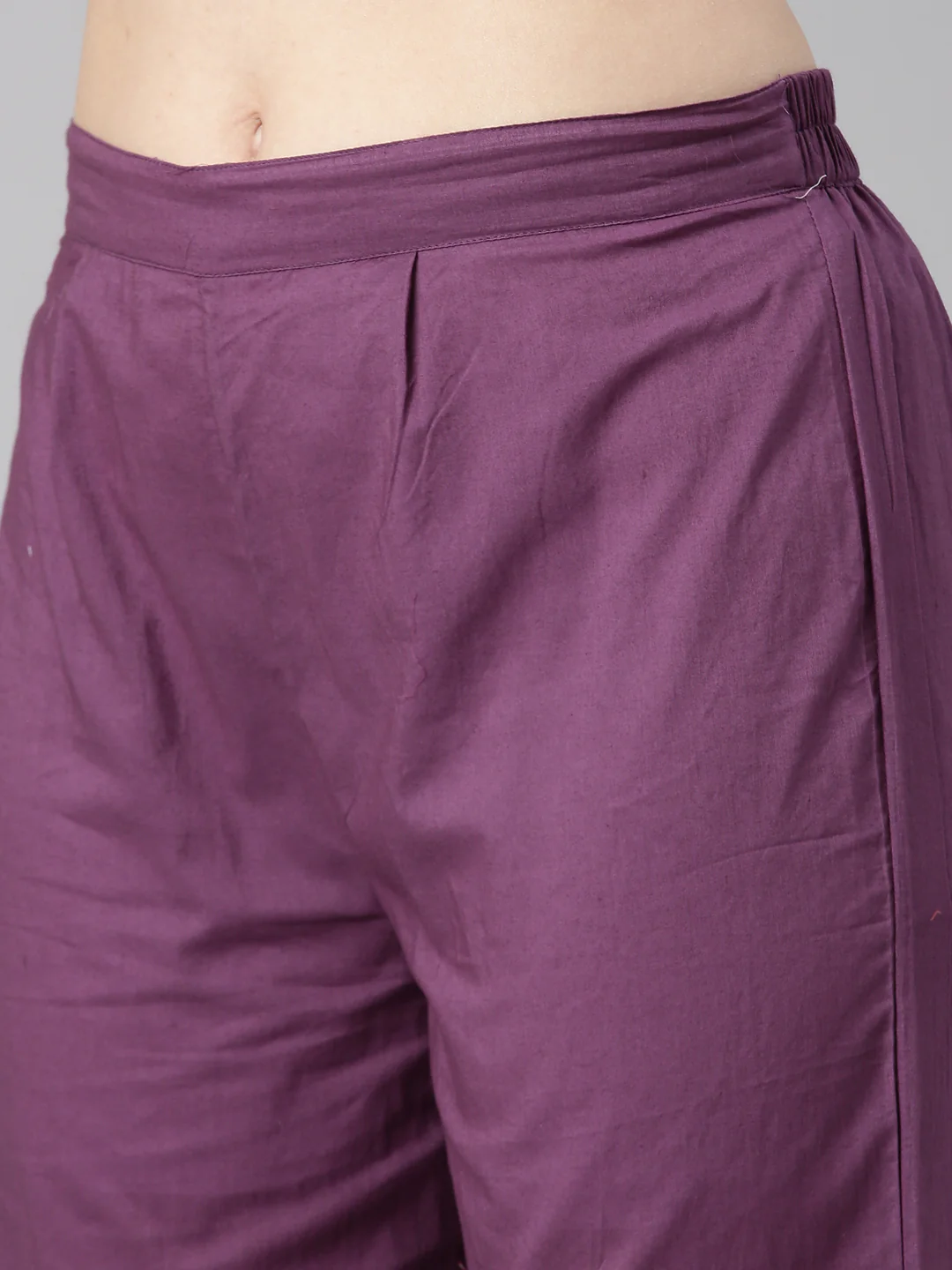 Neerus Purple Printed Anarkali Kurta and Trousers With Dupatta - Image 6