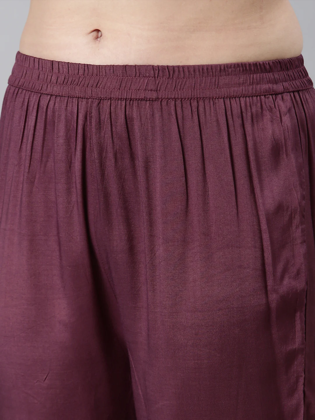 Neerus Purple Regular Straight Floral Kurta And  Trousers - Image 6