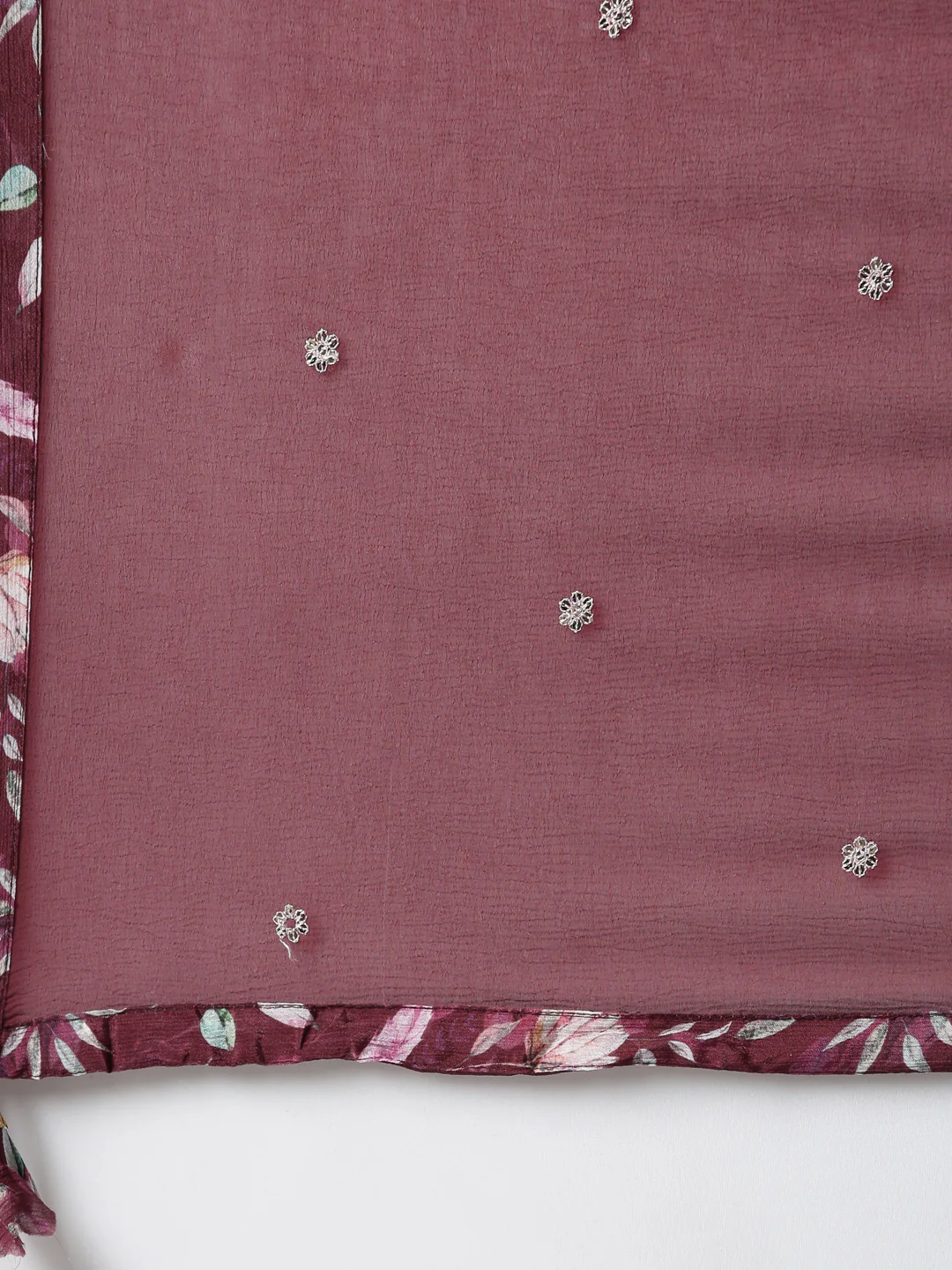 Neerus Purple Regular Straight Floral Kurta And Trousers With Dupatta - Image 7