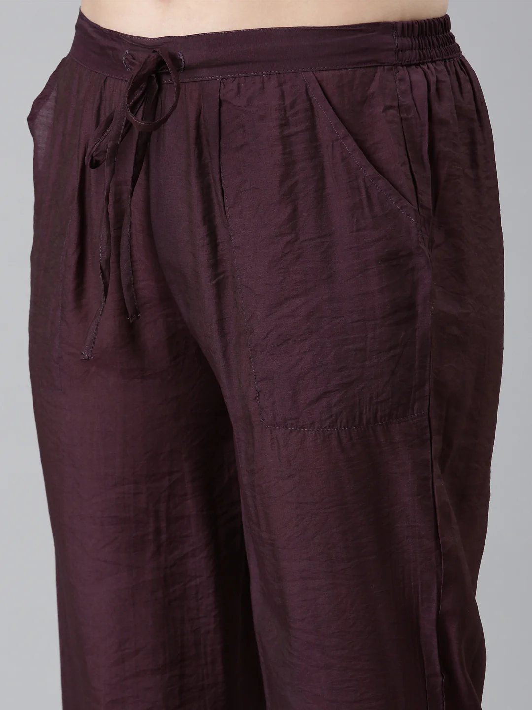 Neerus Purple Regular Straight Floral Kurta And  Trousers With Dupatta - Image 6