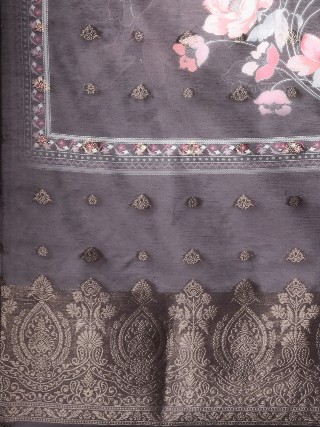 Neerus Purple Regular Straight Floral Kurta And  Trousers With Dupatta - Image 7