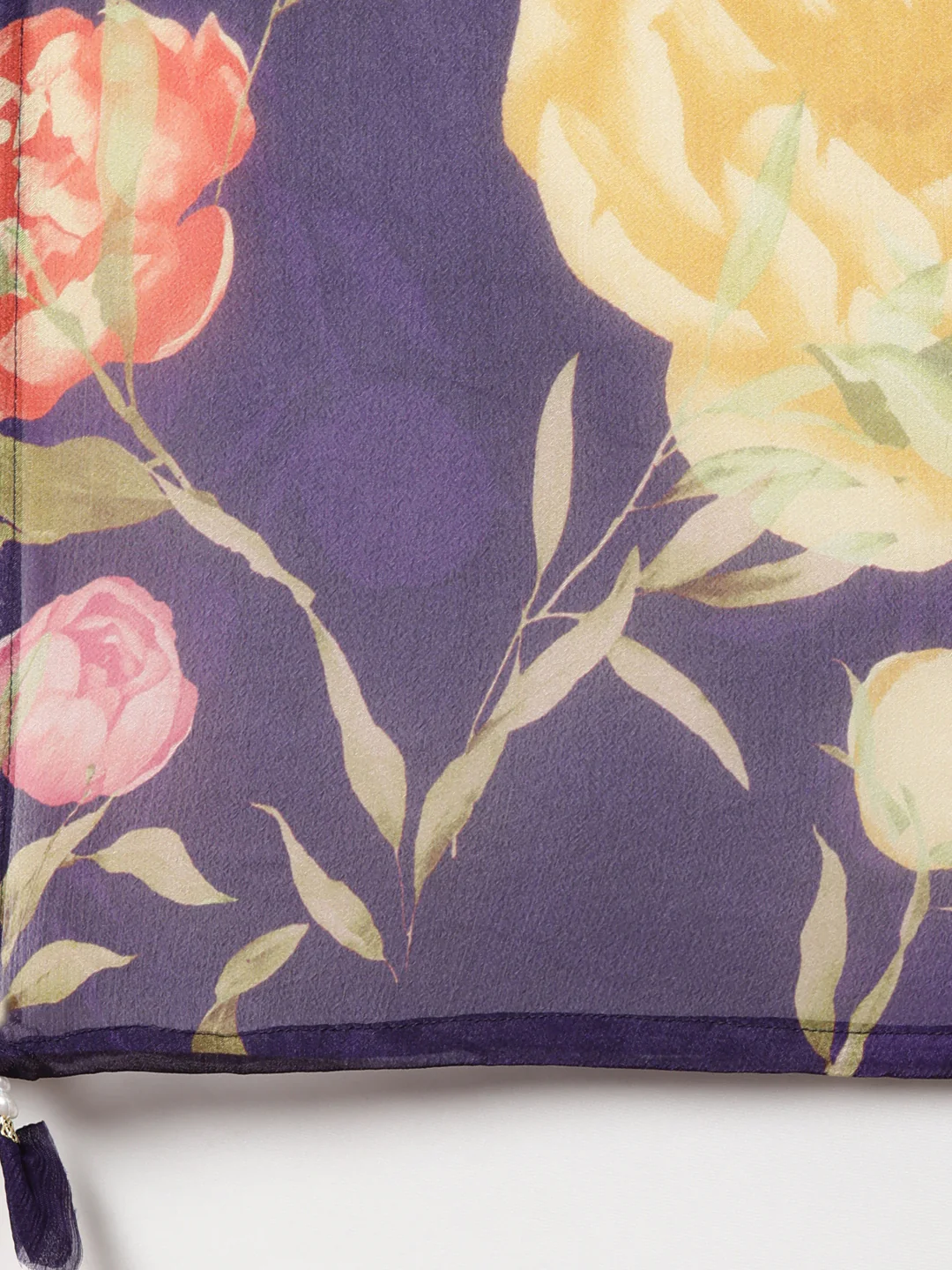 Neerus Purple Regular Straight Floral Kurta And Trousers With Dupatta - Image 7