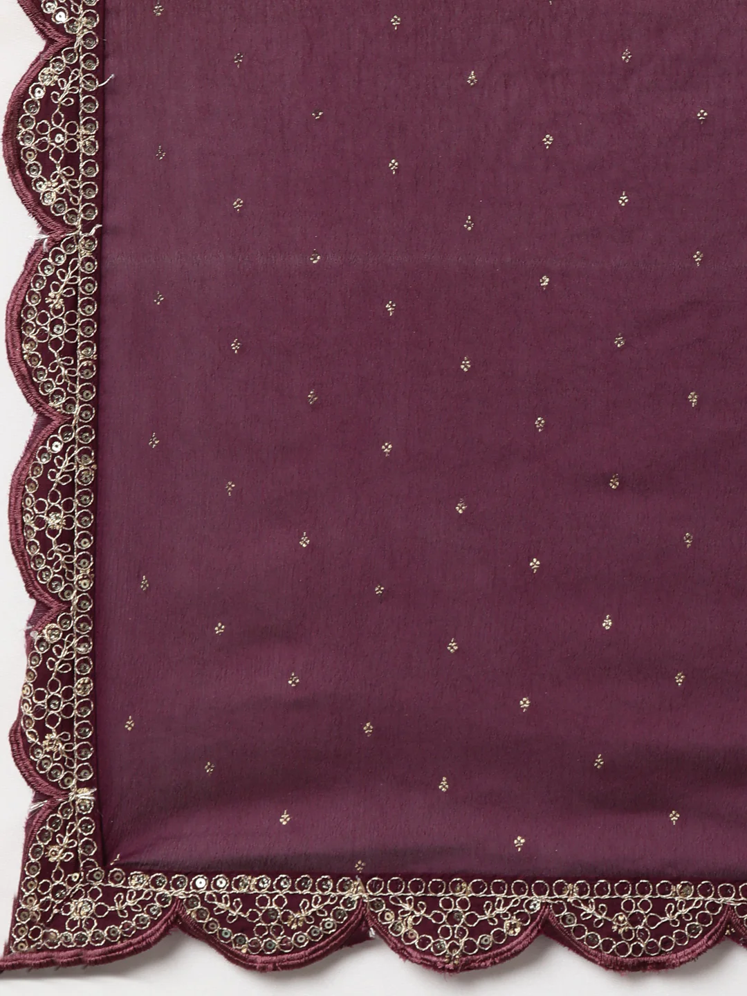 Neerus Purple Regular Straight Floral Kurta And Trousers With Dupatta - Image 7