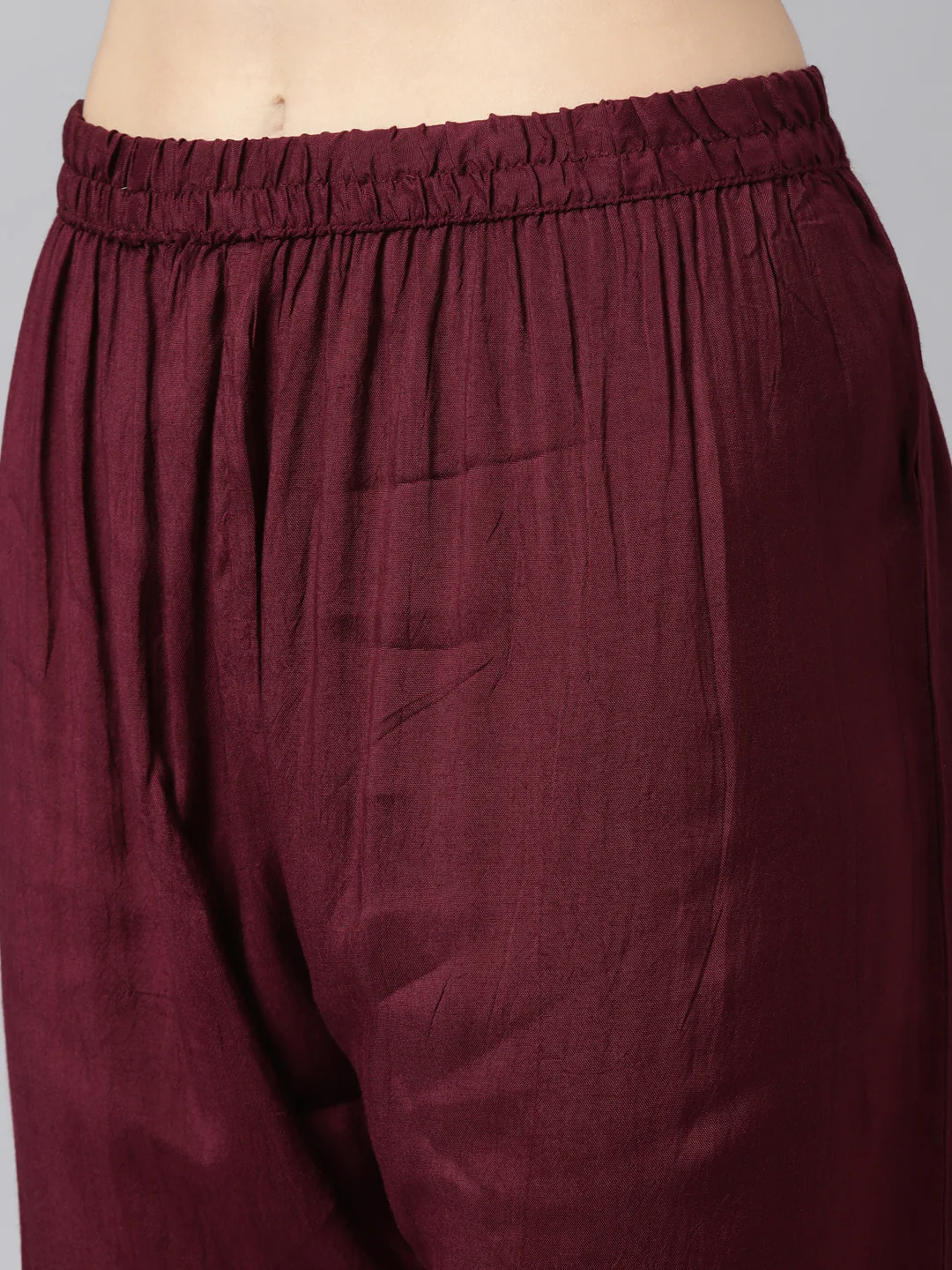 Neerus Purple Regular Straight Solid Kurta And Trousers With Dupatta - Image 6