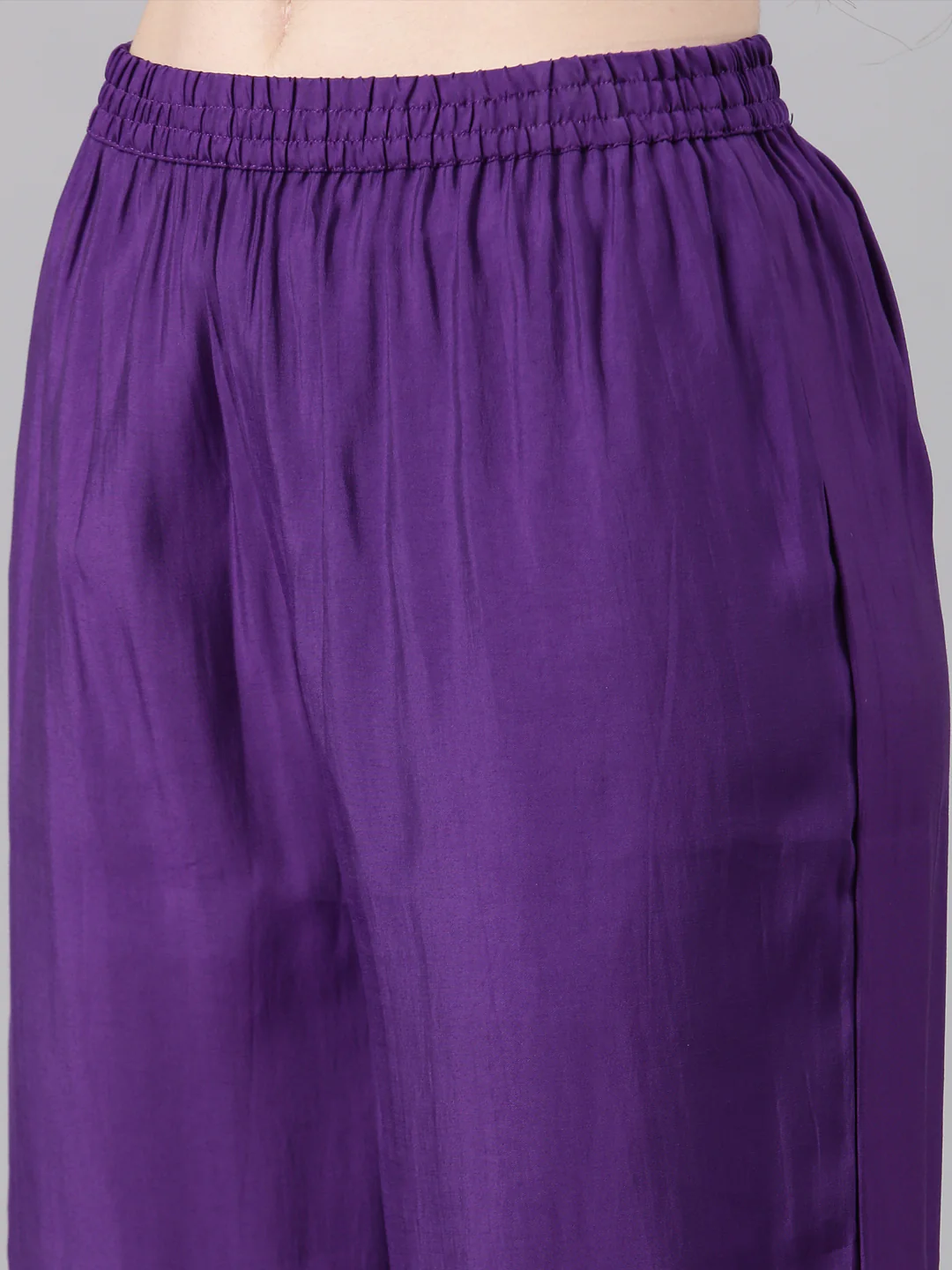 Neerus Purple Straight Casual Floral Kurta and Trouser - Image 7