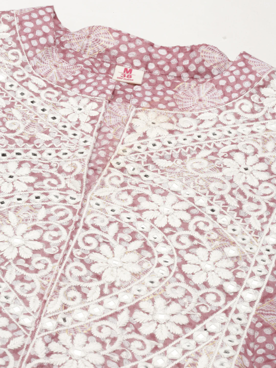 Neerus Purple Straight Printed Cotton Silk Kurta - Image 6