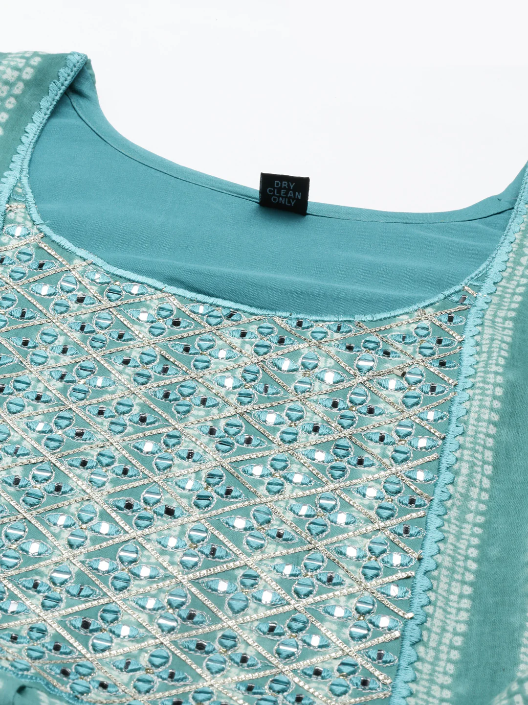 Neerus Rama Color Cotton Fabric Kurta - Image 8