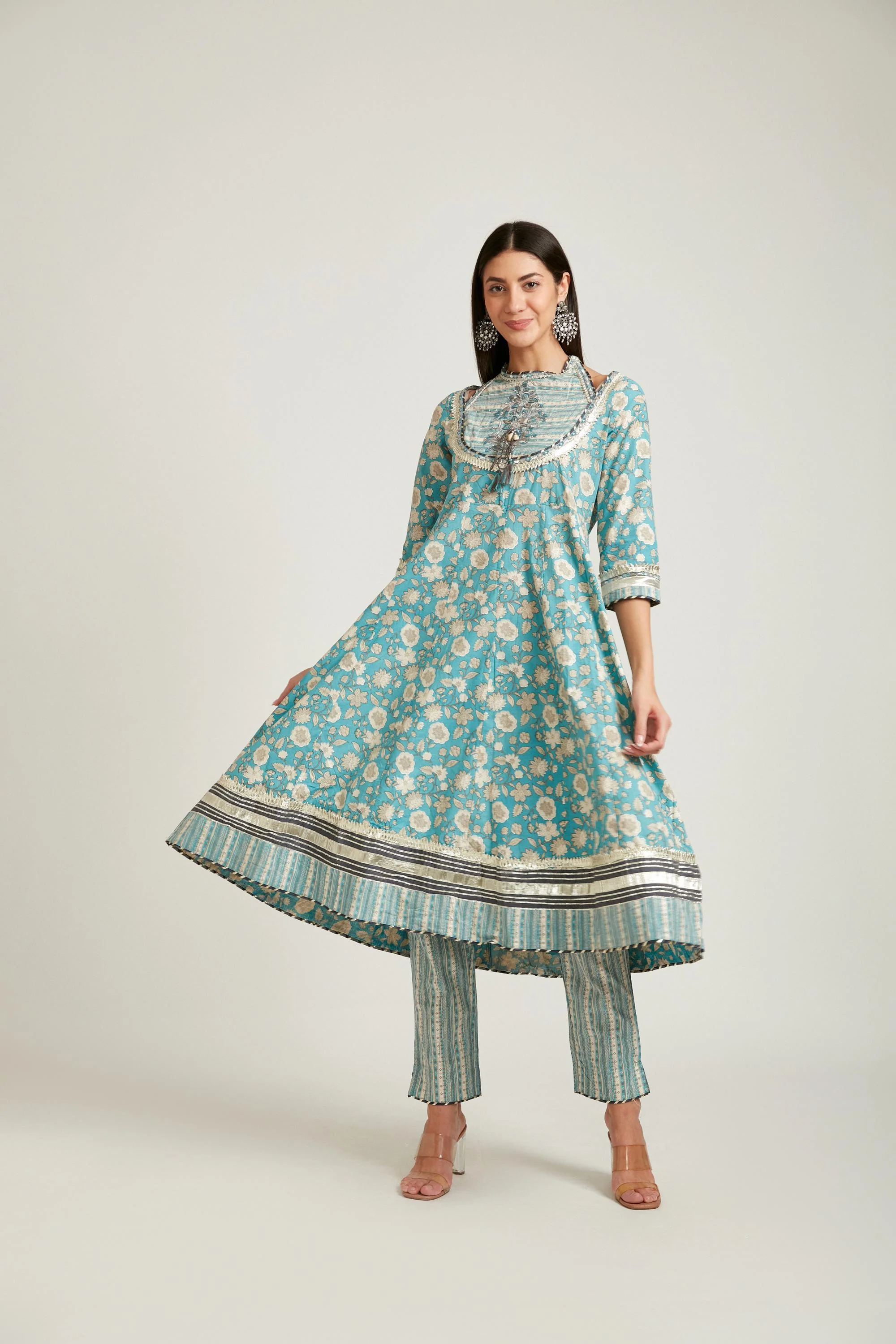 Neerus Rama Color Cotton Fabric Salwar Kameez - Image 3