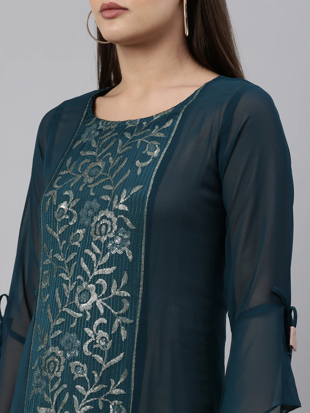 Neerus Rama Color Georgette Fabric Kurta - Image 9