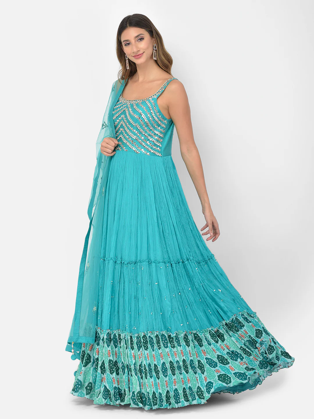 Neerus Rama Color Silk Fabric Salwar Kameez - Image 8