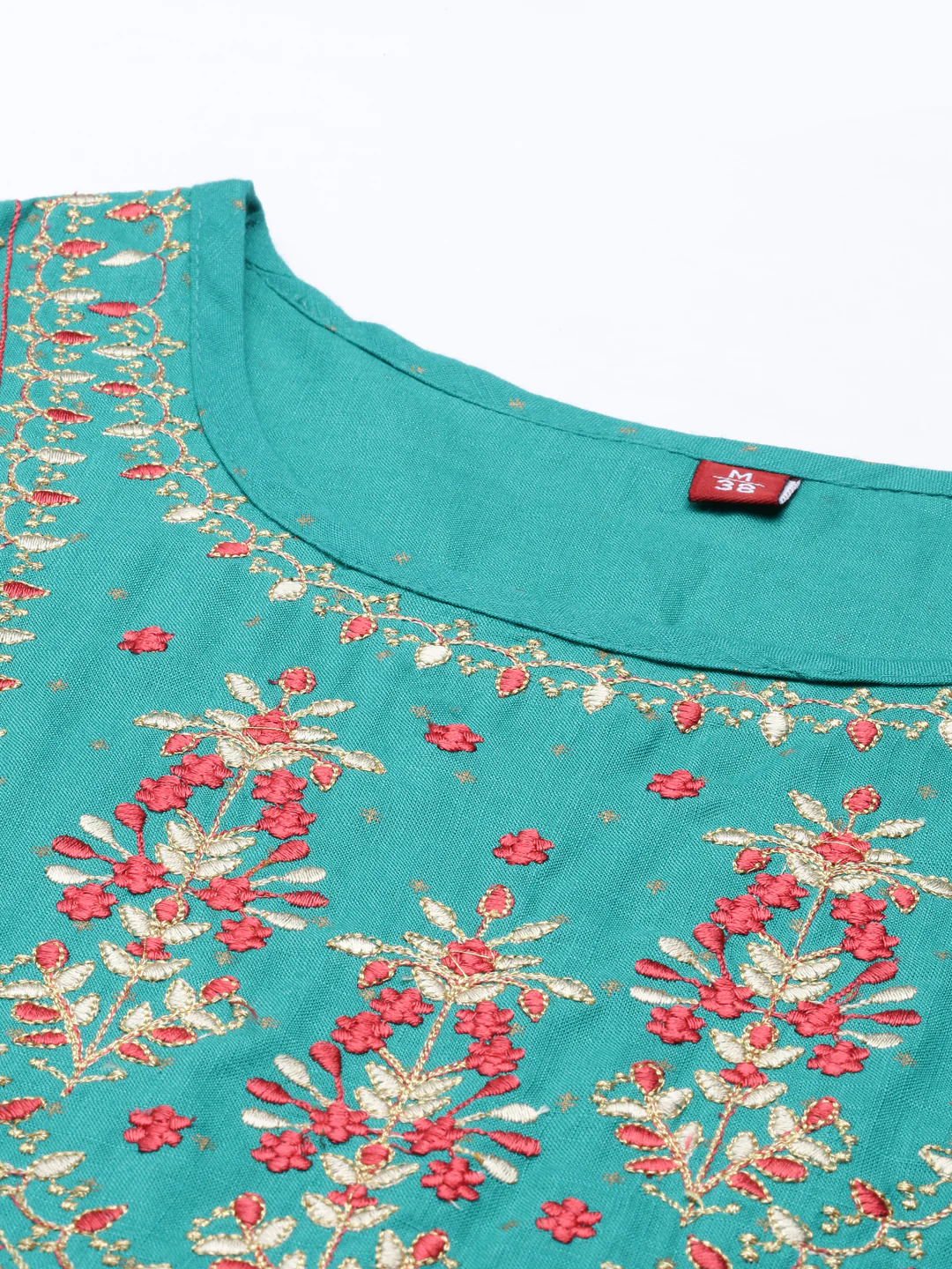 Neerus Rama Color Slub Rayon Fabric Kurta - Image 6