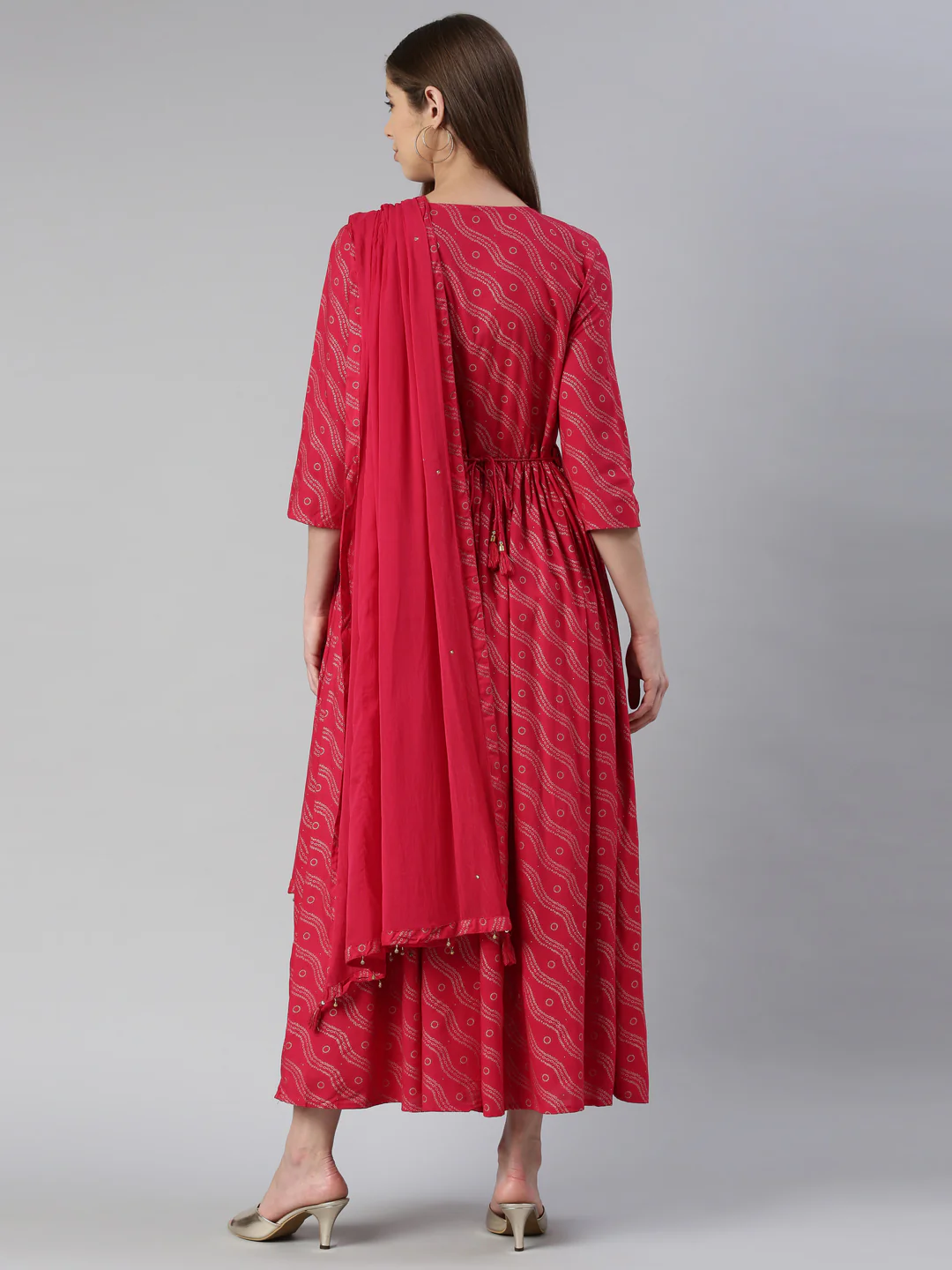 Neerus Rani Anarkali Printed Viscose Rayon Kurta - Image 3