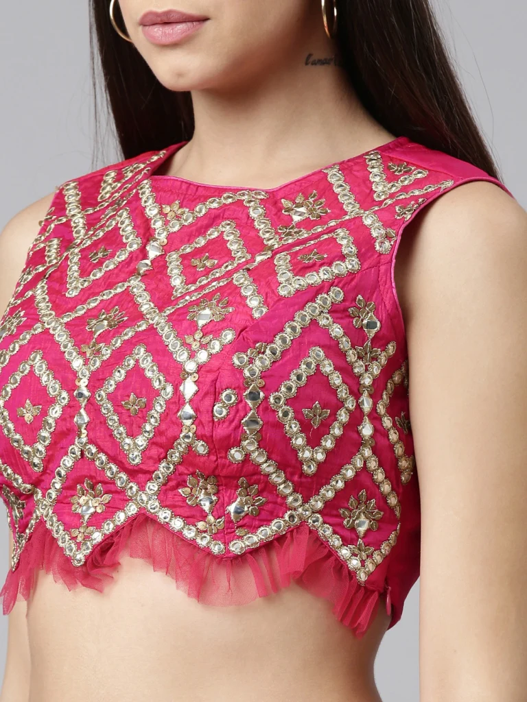 Neerus Rani Color Silk Fabric Fusion Set - Image 4