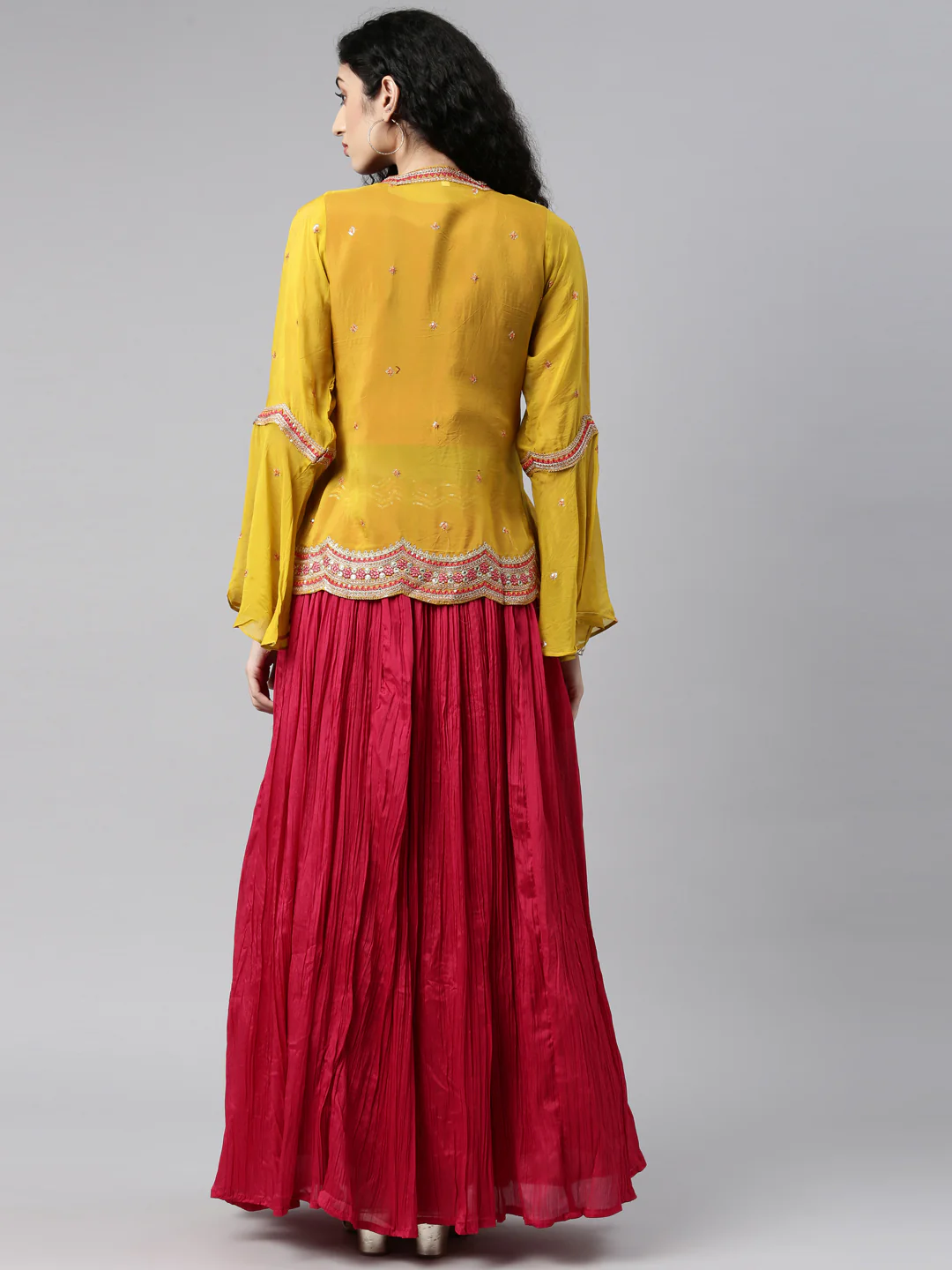 Neerus Rani Color Silk Fabric Lehenga Set - Image 8