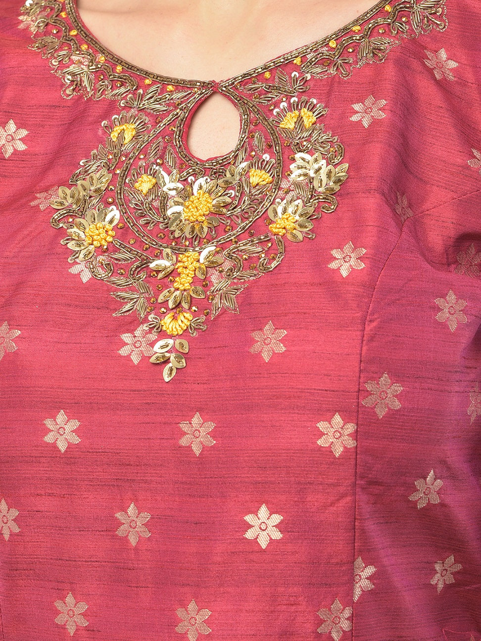 Neerus Rani Color Silk Fabric Suit-Anarkali - Image 7