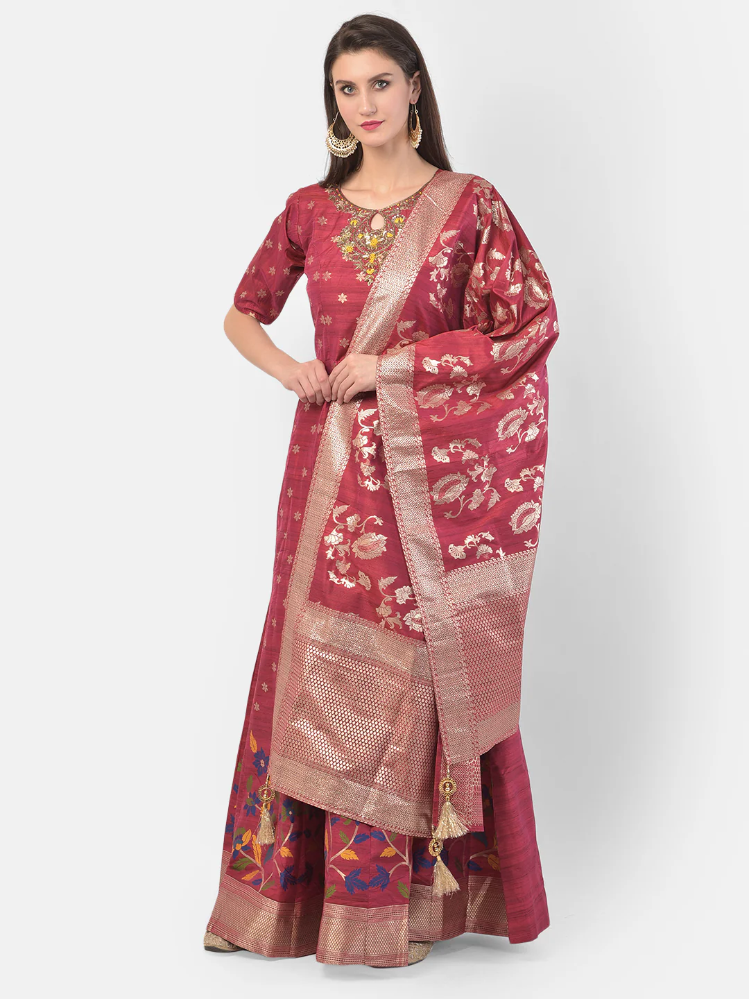 Neerus Rani Color Silk Fabric Suit-Anarkali - Image 9