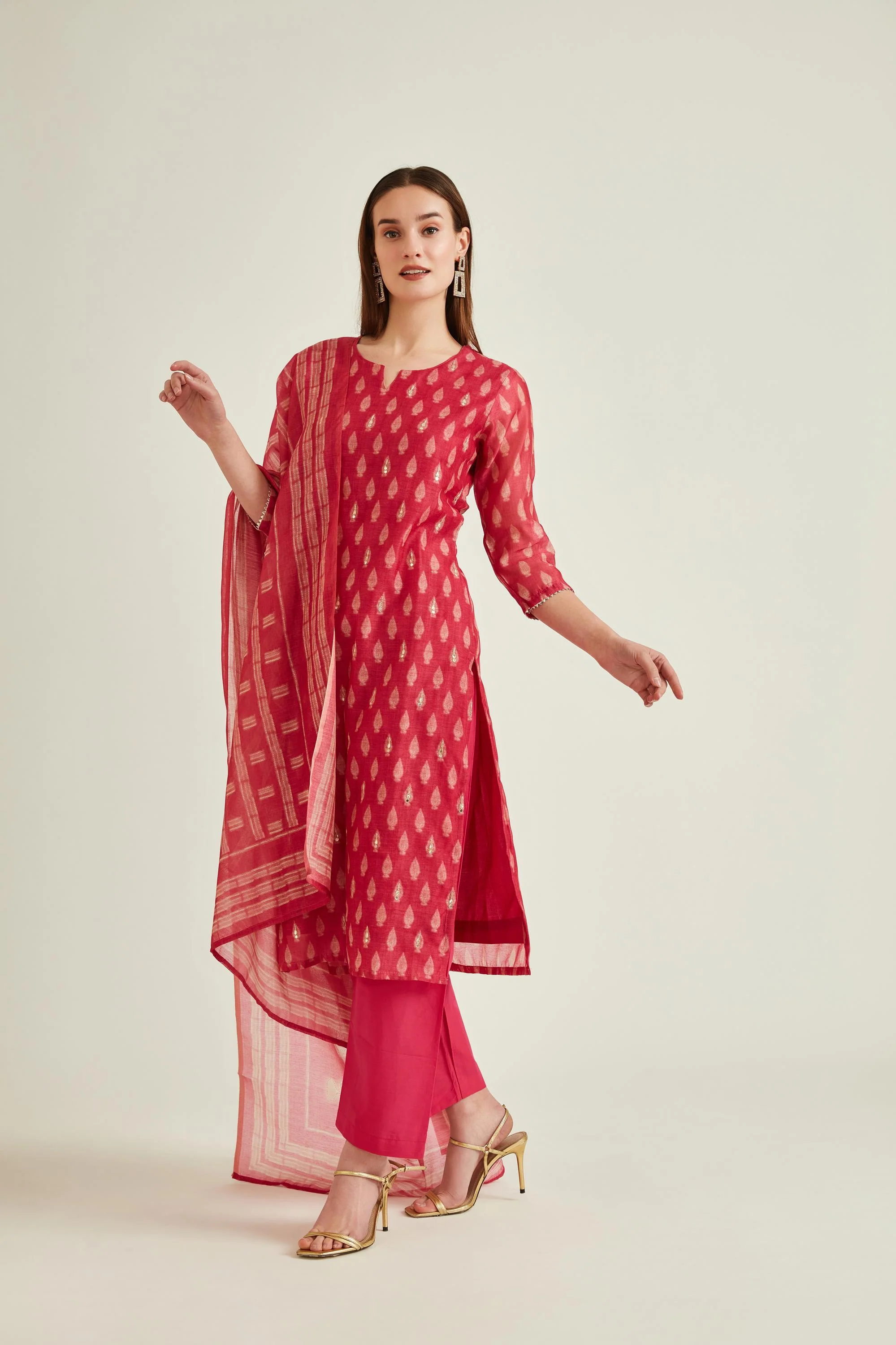 Neerus Rani Colour Banaras Fabric Suit