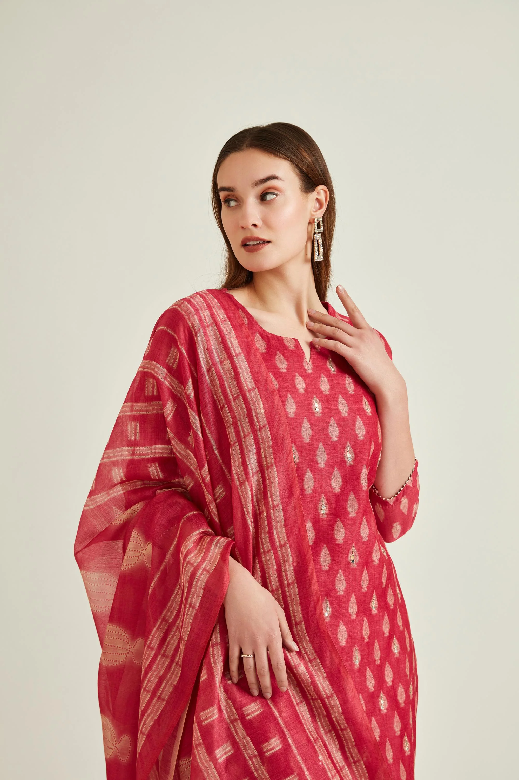 Neerus Rani Colour Banaras Fabric Suit - Image 3