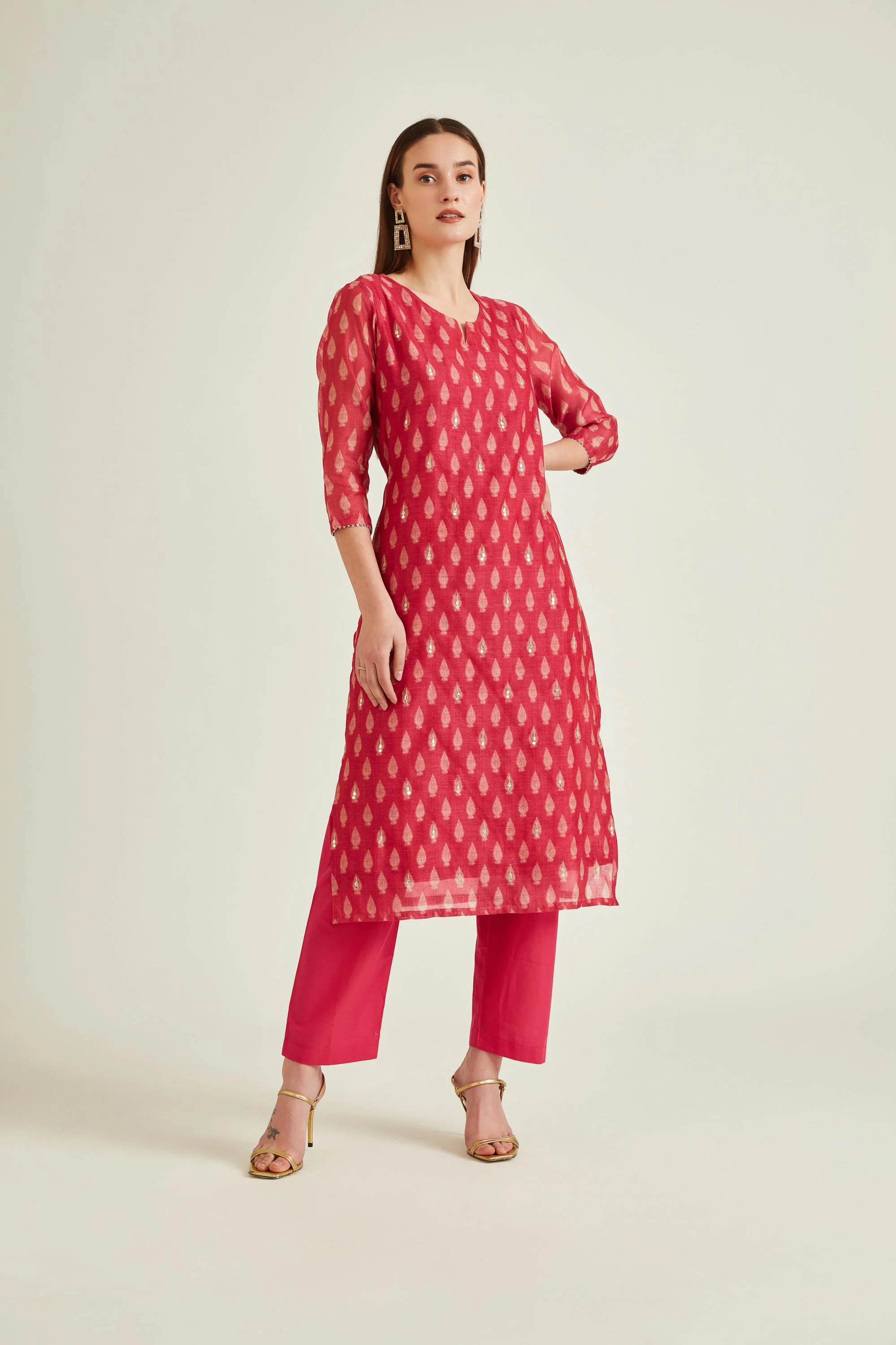 Neerus Rani Colour Banaras Fabric Suit - Image 4