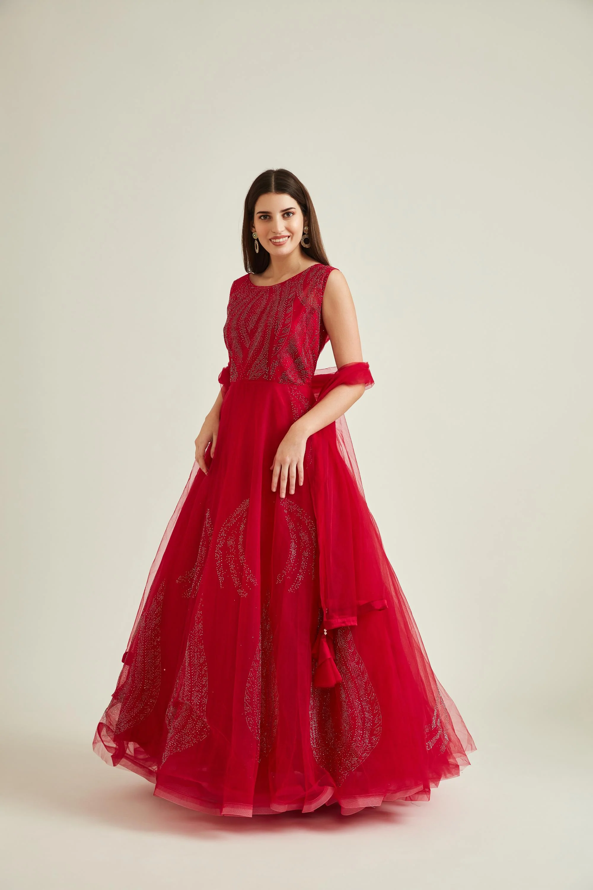 Neerus Rani Colour Nett Fabric Gown