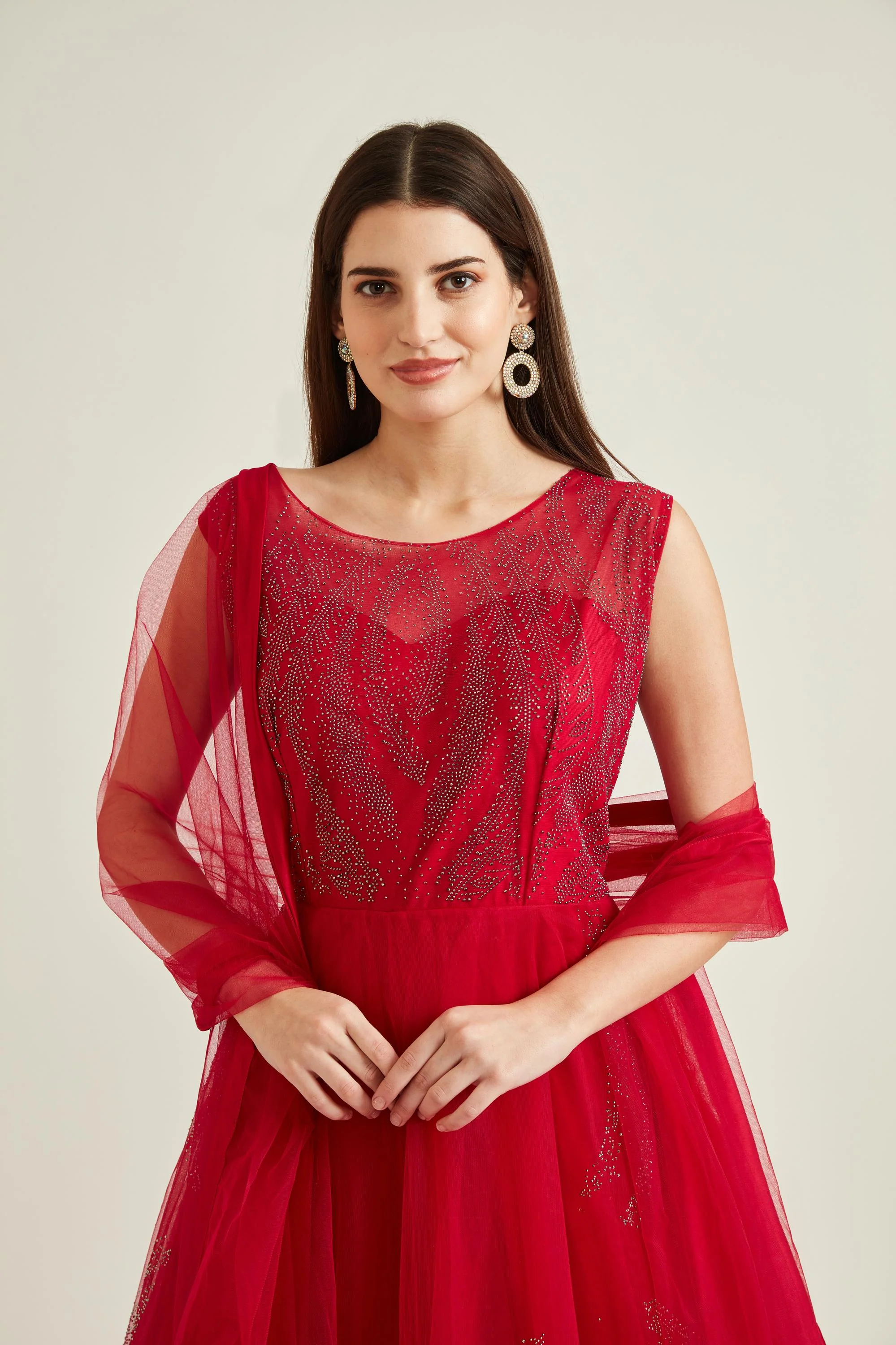 Neerus Rani Colour Nett Fabric Gown - Image 3