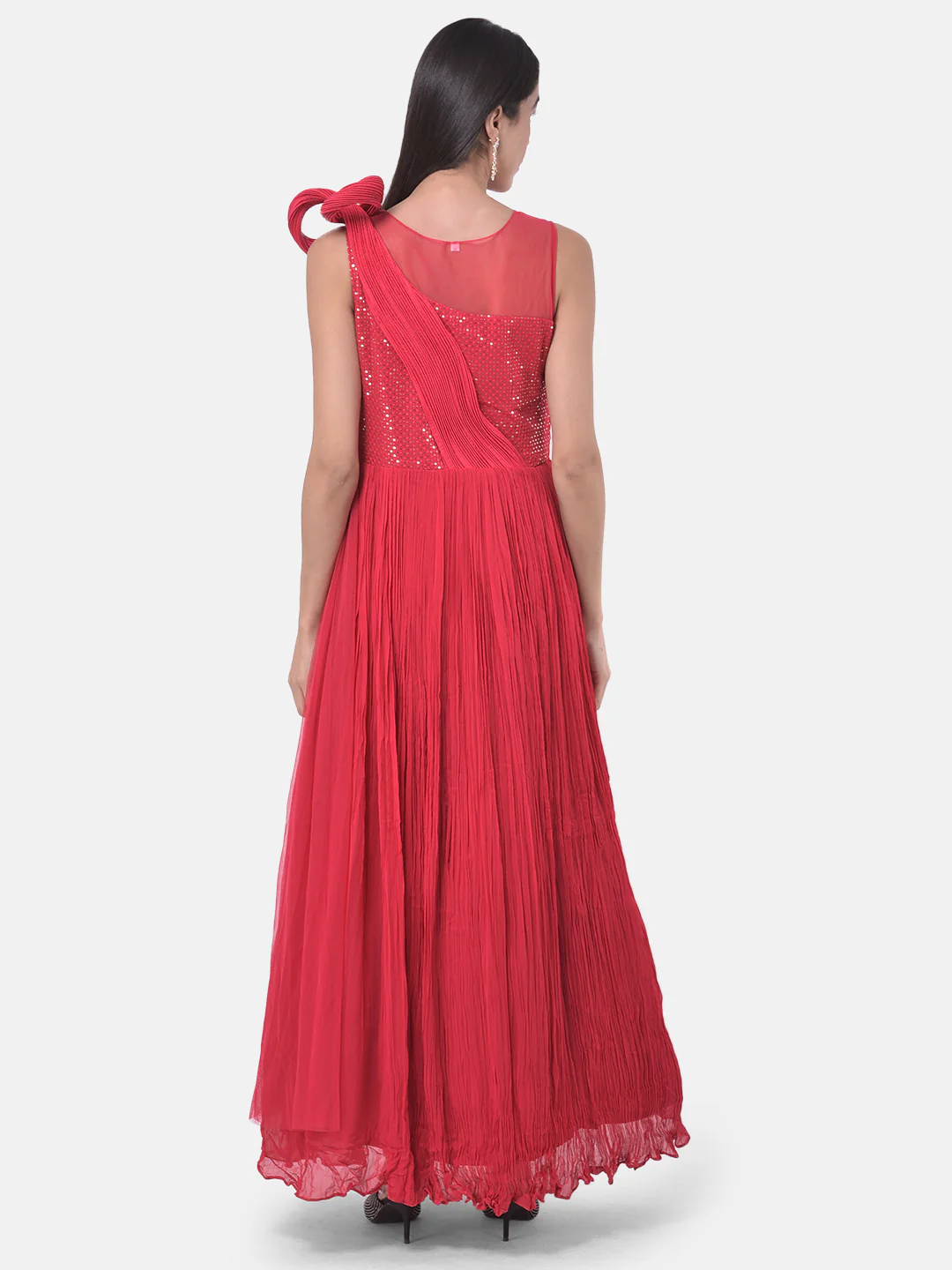 Neerus Rani Pink Color Georgette Fabric Gown - Image 2