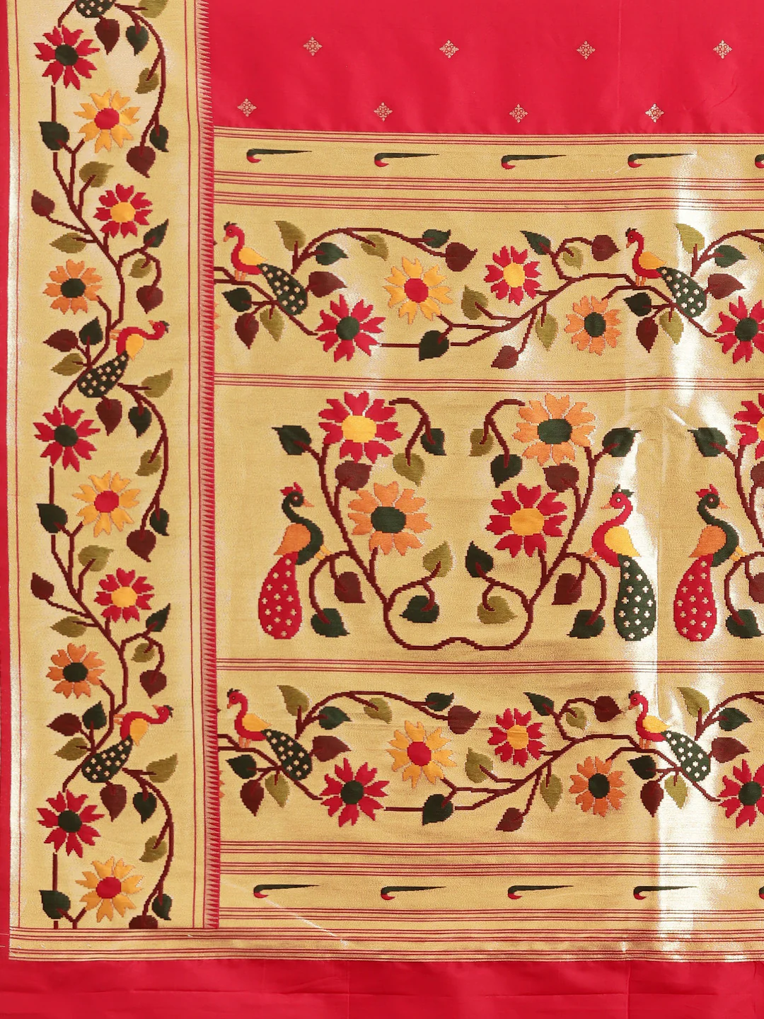 Neerus Red Color Banaras Fabric Saree - Image 4
