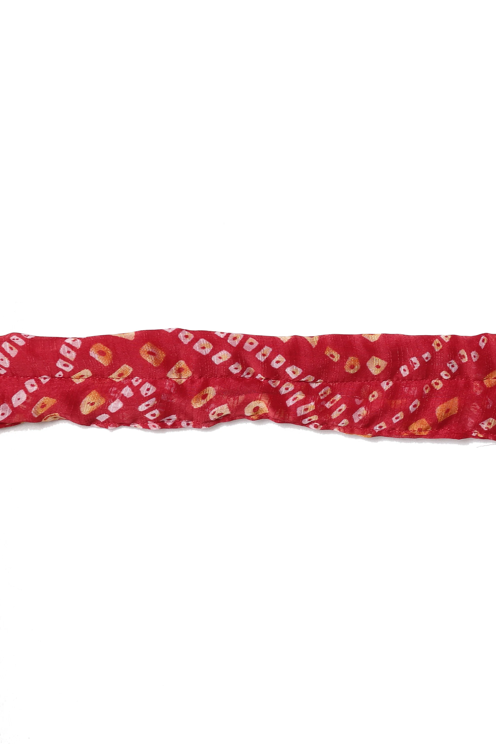 Neerus Red Color Chiffon Fabric Suit Set - Image 8