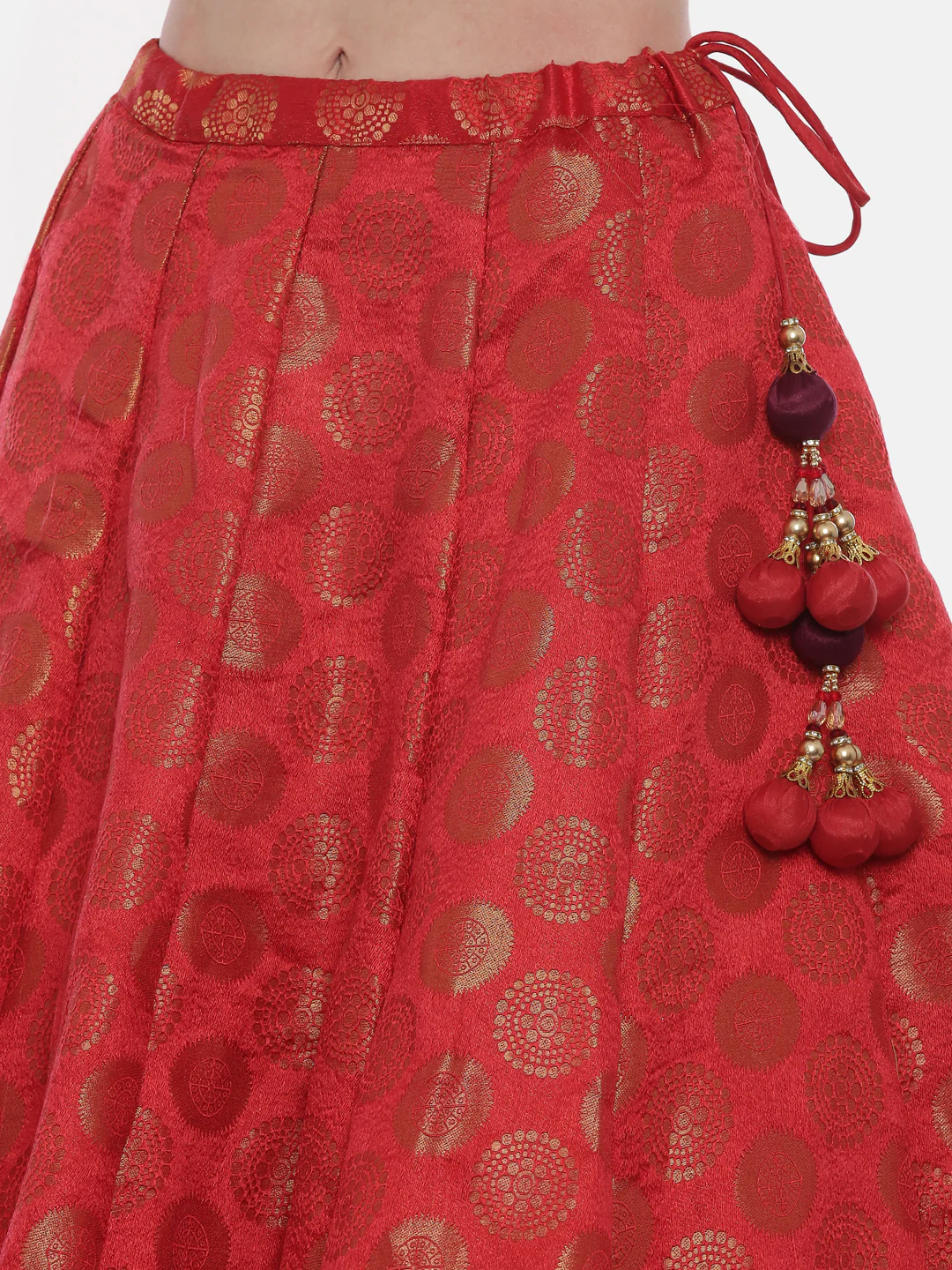 Neerus Red Embellished Lehenga Set - Image 6