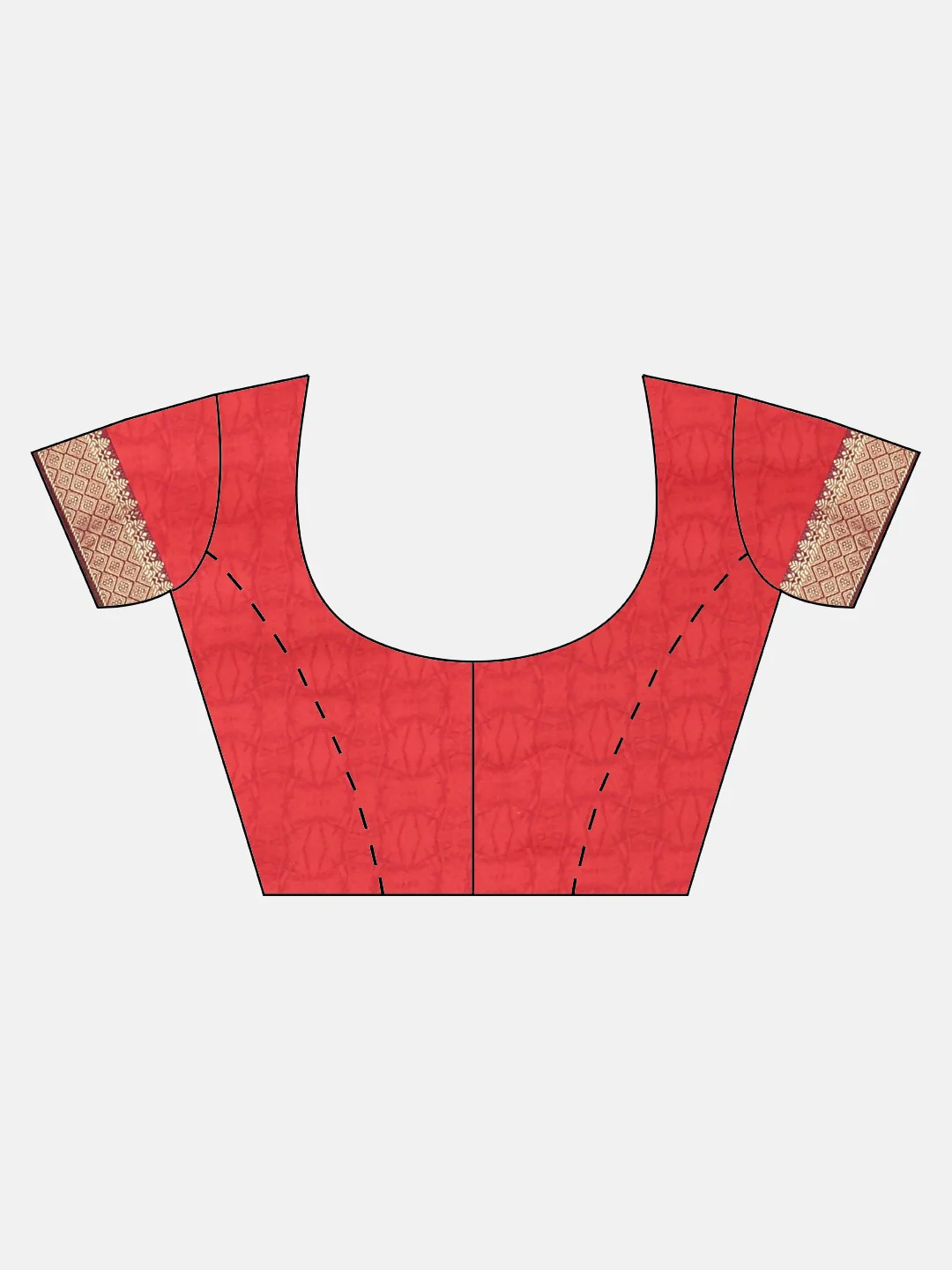 Neerus Red Printed Saree With Blouse - Image 5