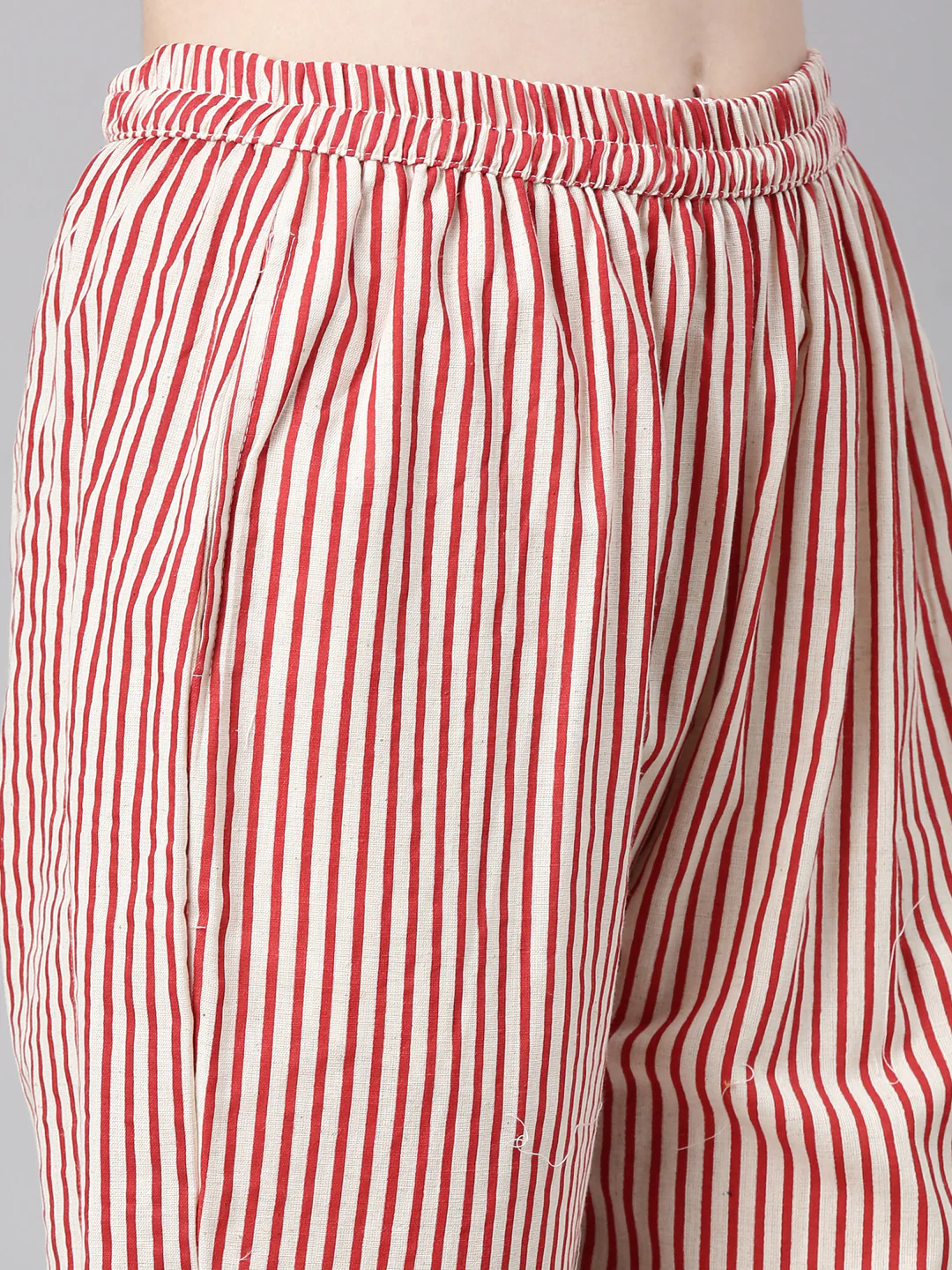 Neerus Red Printed Straight Kurta and Trousers With Dupatta - Image 6
