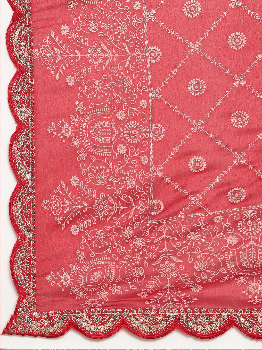 Neerus Red Regular Straight Printed Kurta And Sharara With Dupatta - Image 7