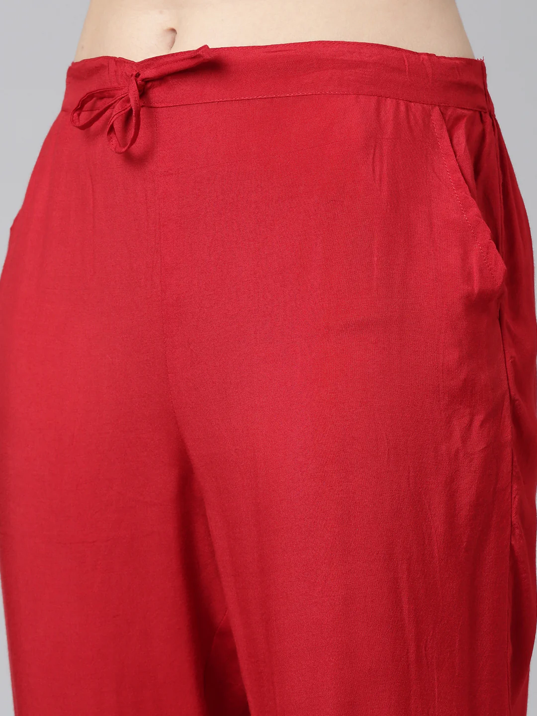 Neerus Red Regular Straight Printed Kurta And Trousers With Dupatta - Image 6