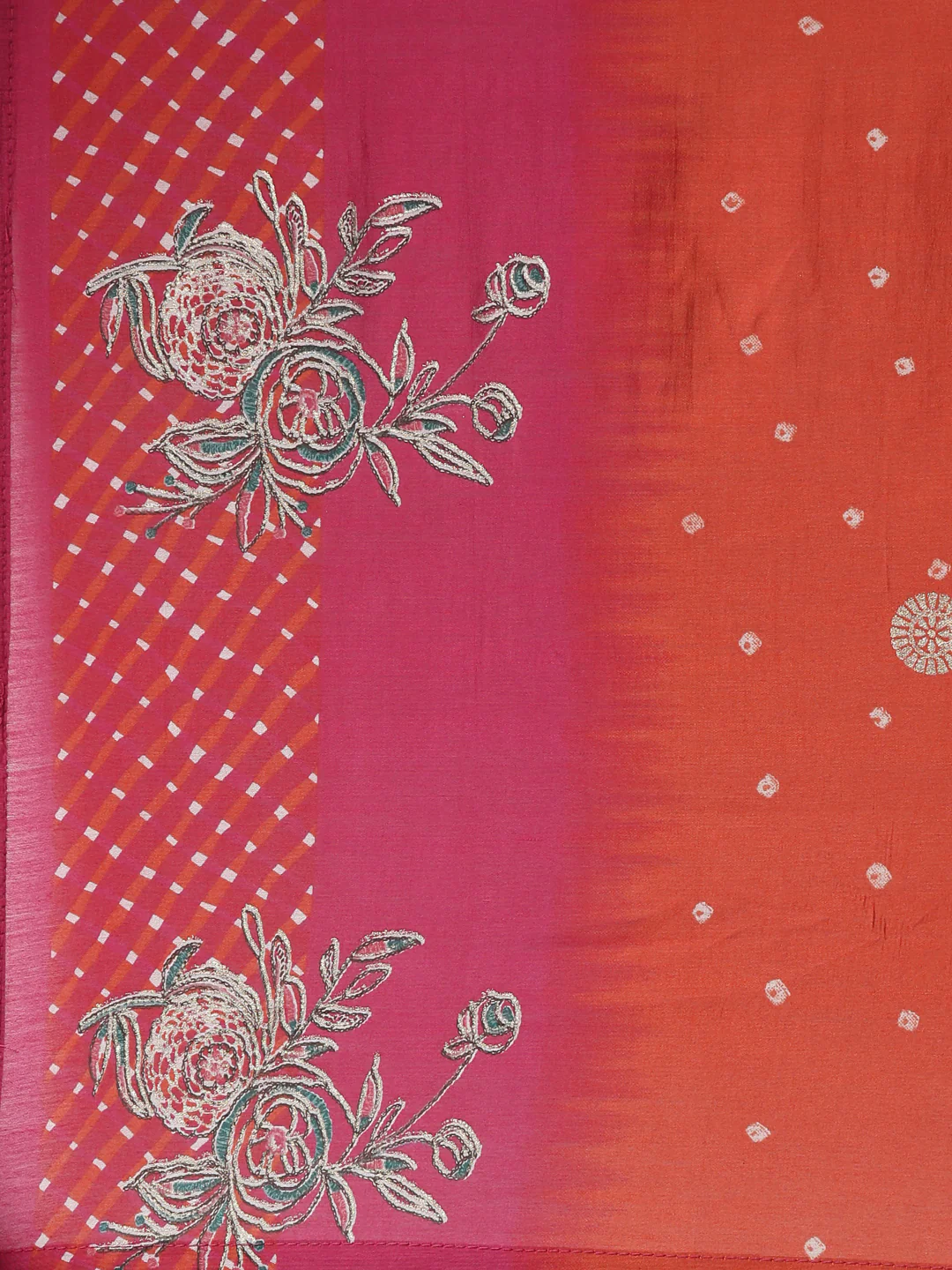 Neerus Red Regular Straight Printed Kurta And Trousers With Dupatta - Image 7