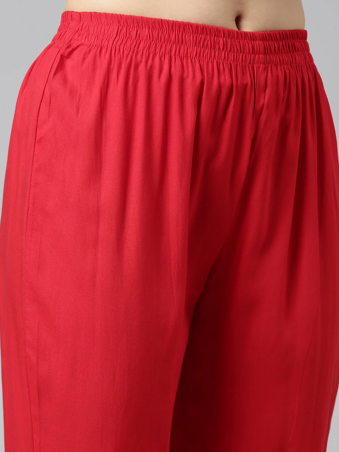 Neerus Red Regular Straight Printed Kurta And Trousers With Dupatta - Image 6