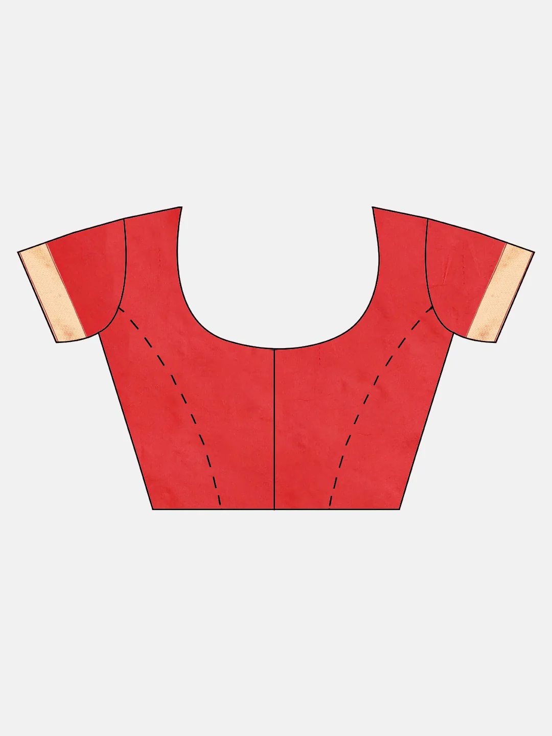 Neerus Red Textured Saree With Blouse - Image 5